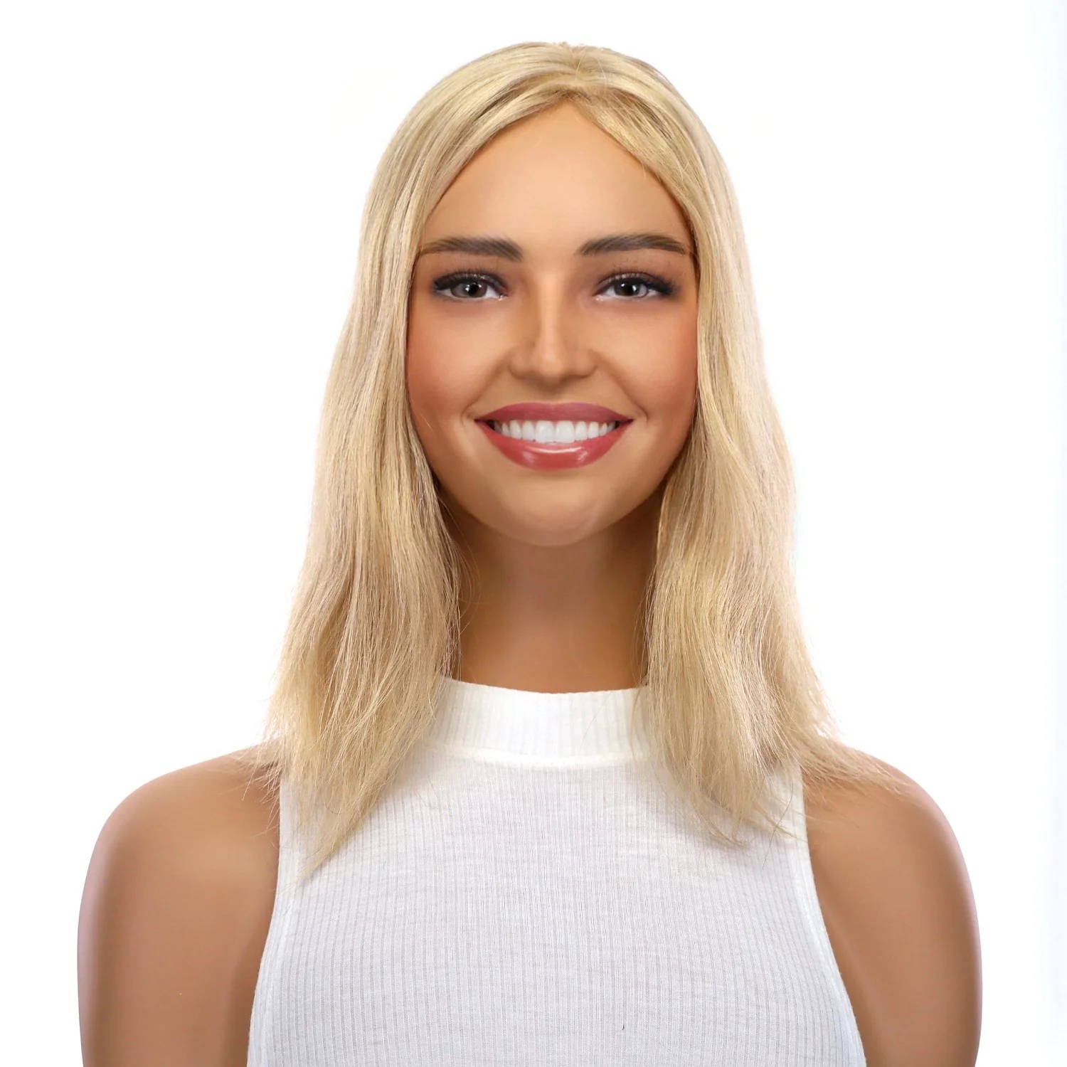 14" Emerald Silk Top Topper Golden Blonde w/ No Rooting Wavy - Image 2