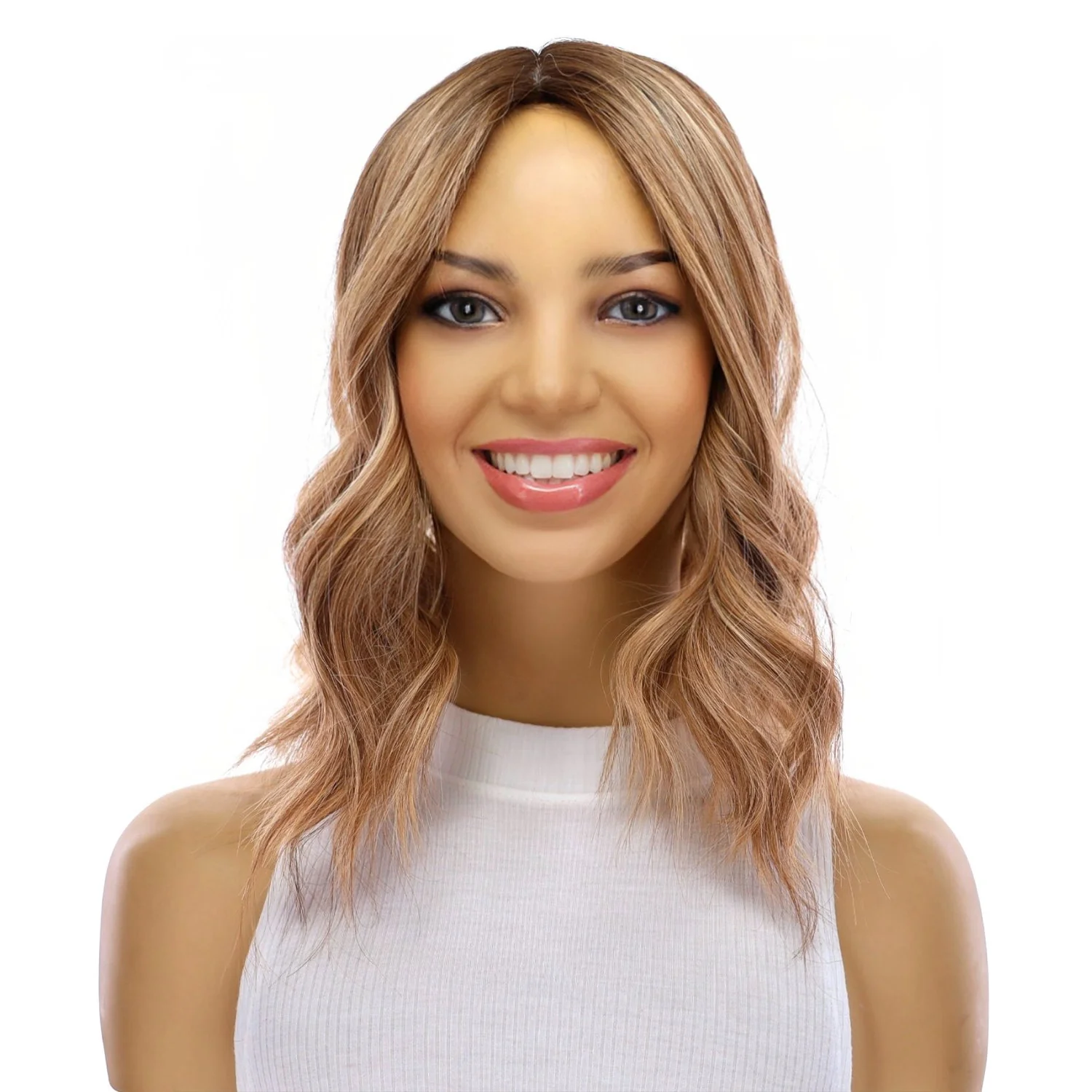 14" Emerald Silk Top Topper Medium Blonde w/ Highlights - Image 2