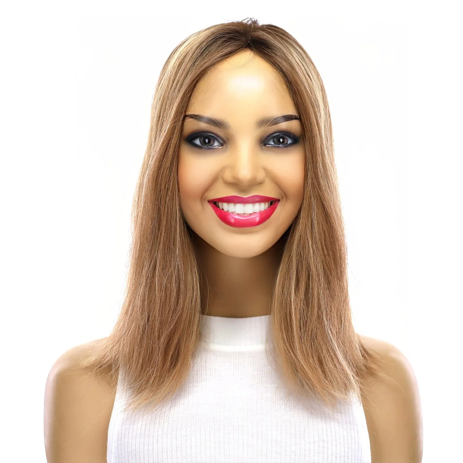 14" Emerald Silk Top Topper Medium Blonde with Highlights Wavy - Image 2