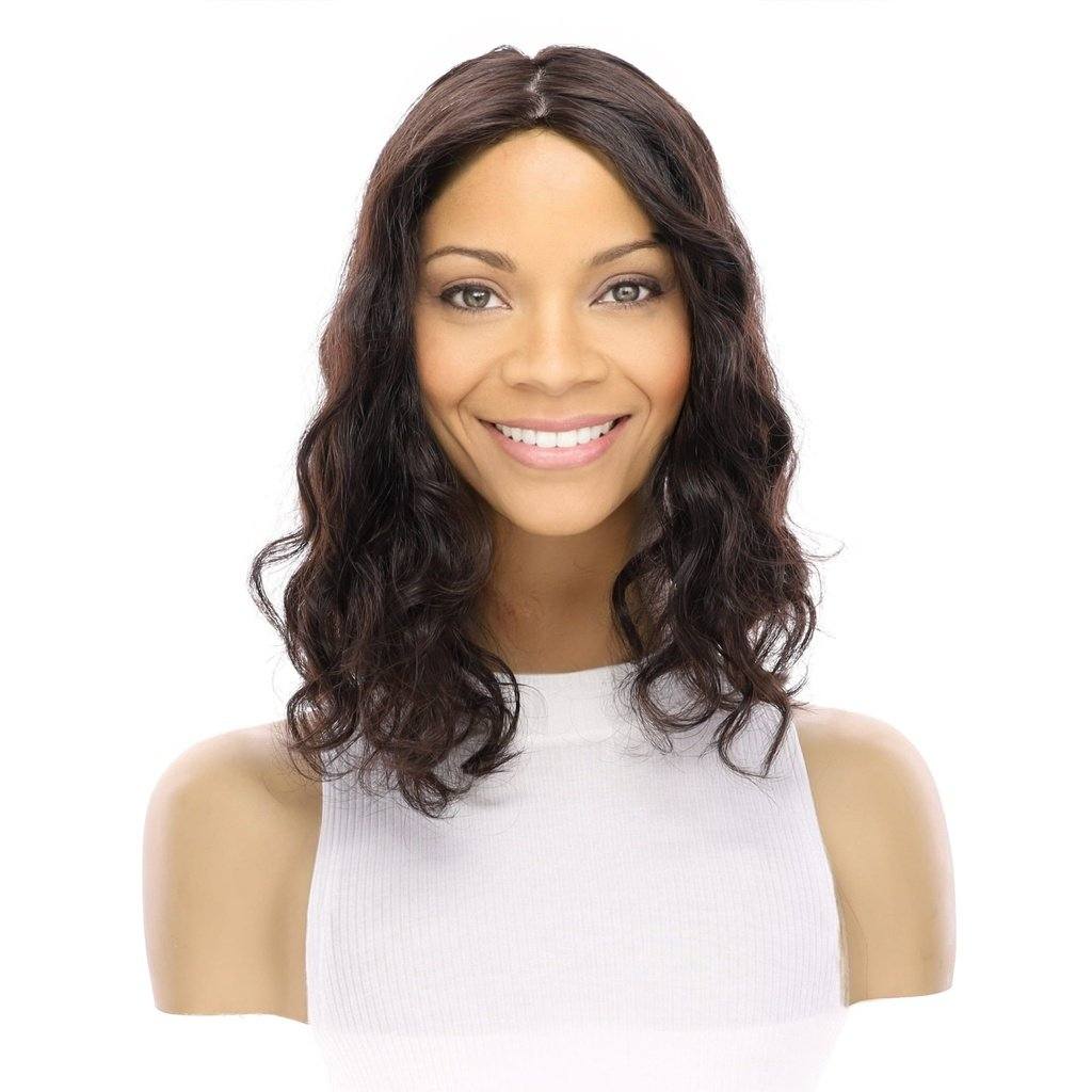 14" Emerald Silk Top Topper Natural Black Wavy - Image 2