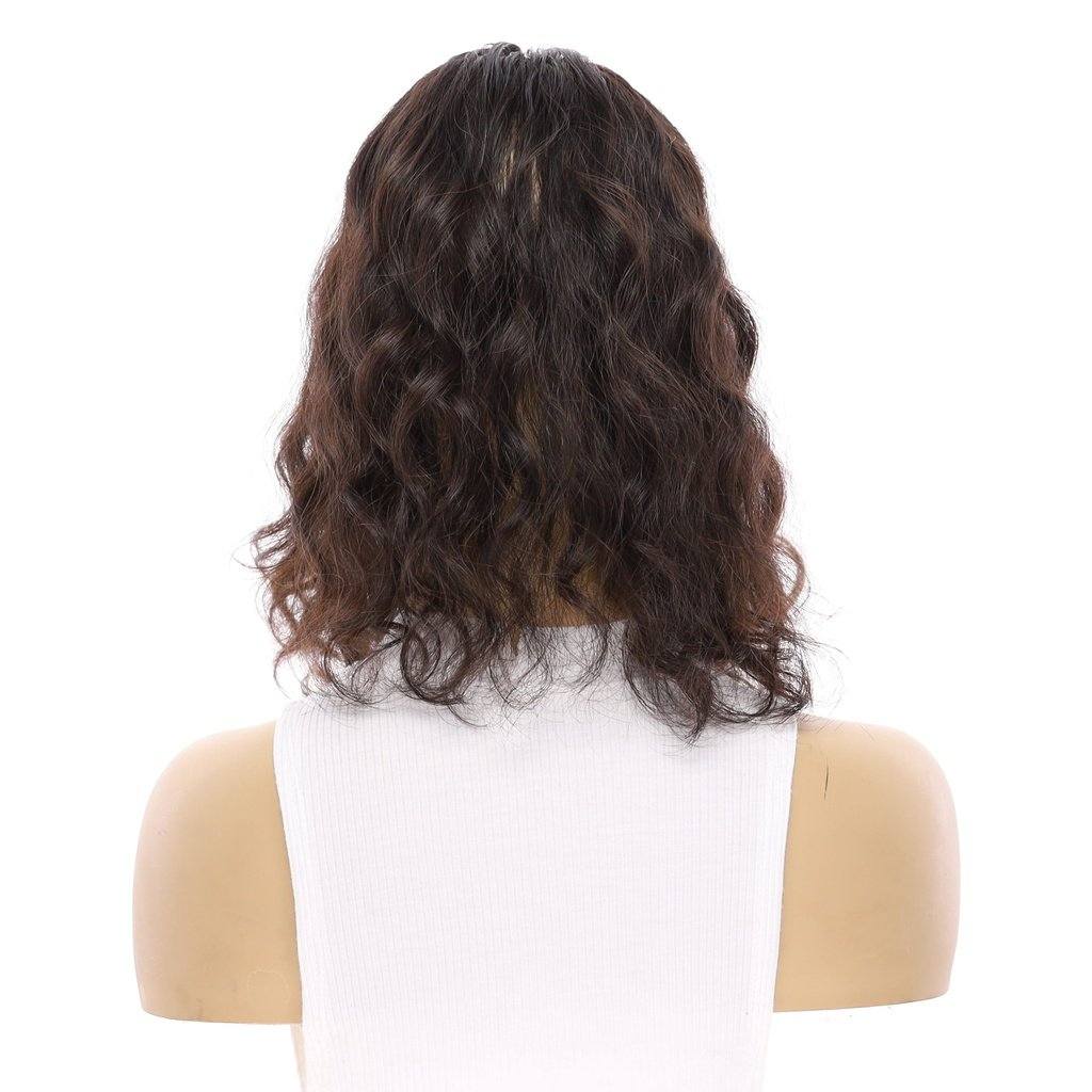 14" Emerald Silk Top Topper Natural Black Wavy - Image 3