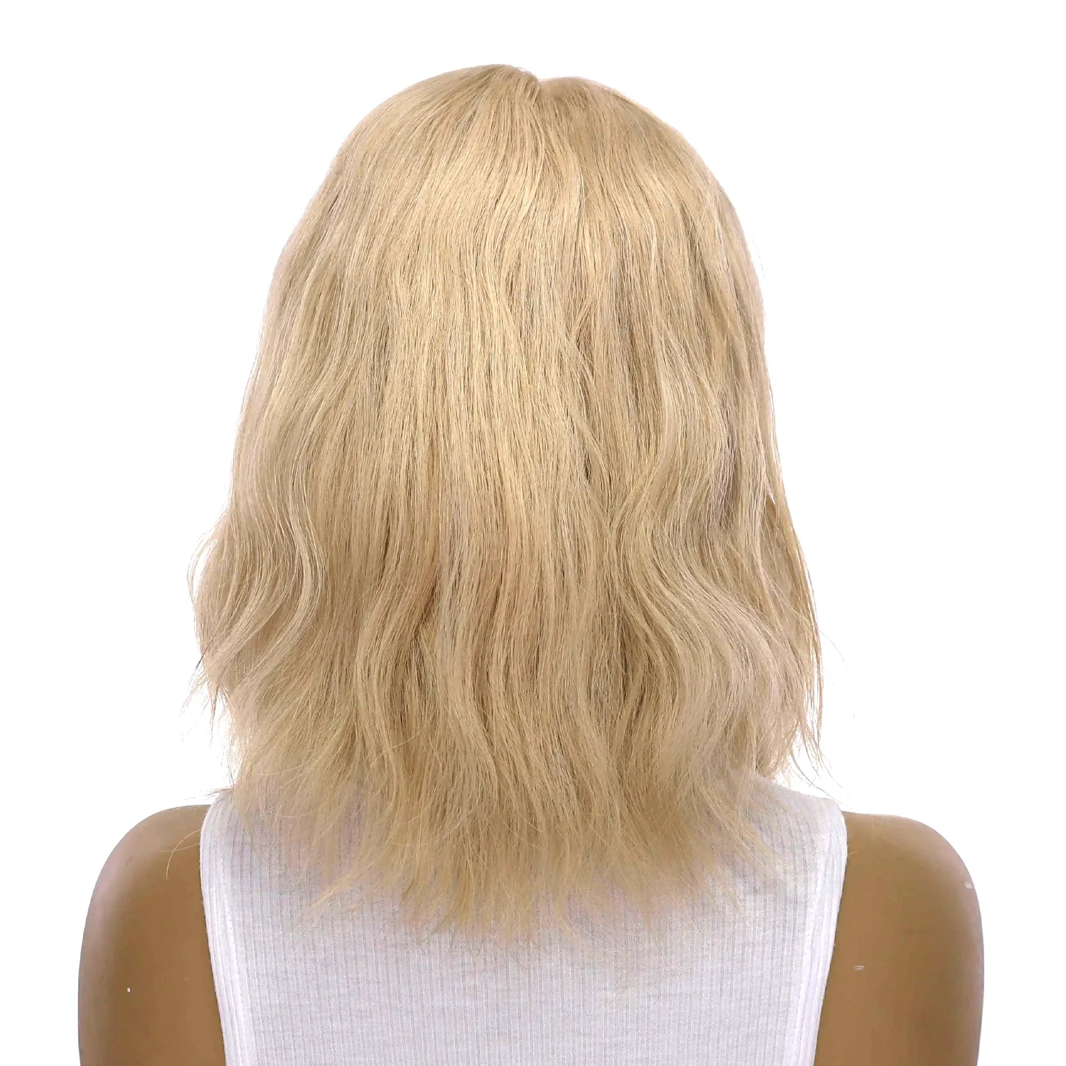 14" Emerald Silk Top Topper Beige Blonde w/ No Rooting Wavy - Image 3