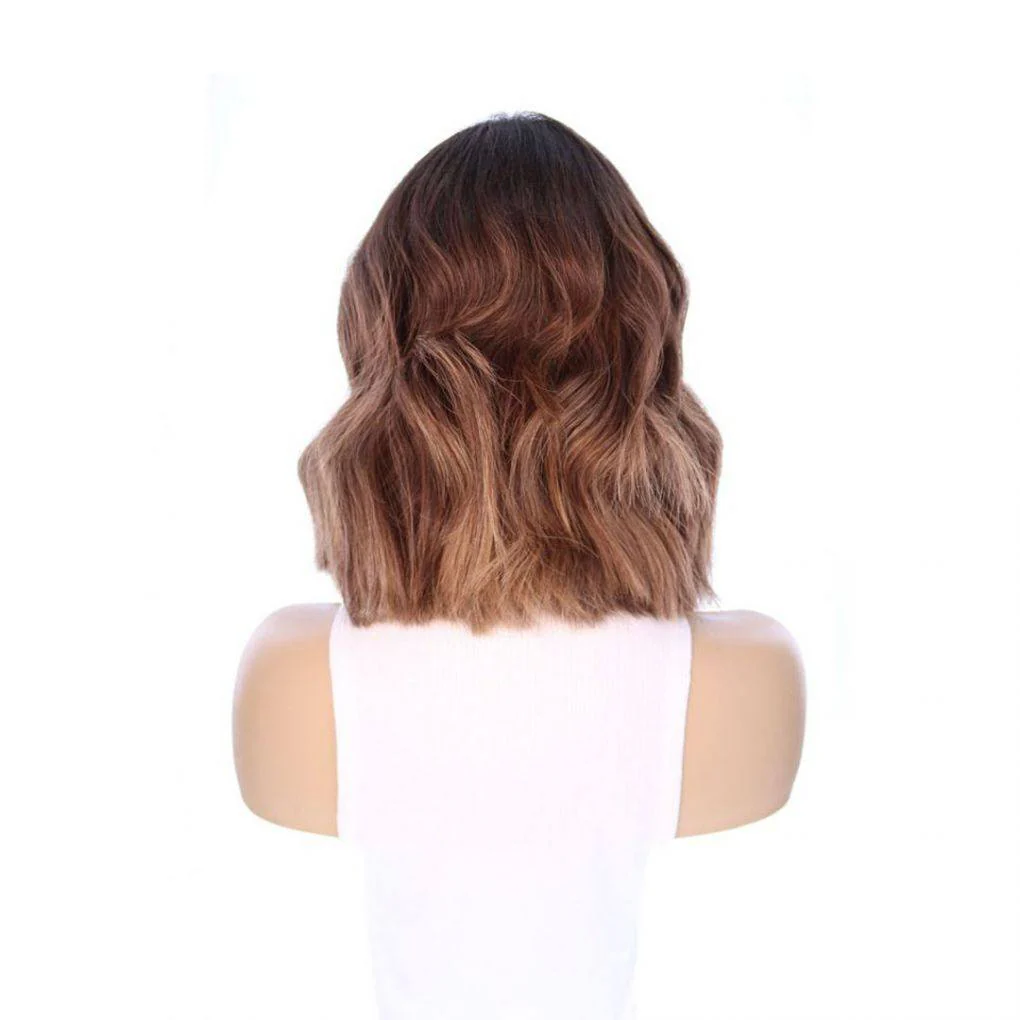 14" Divine Lace Top Wig Medium Brown Balayage w/ Partial Rooting - Image 6