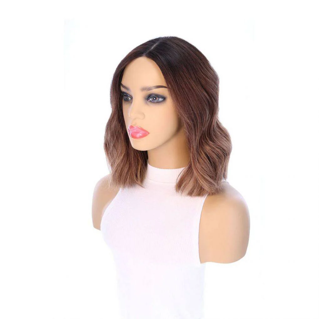 14" Divine Lace Top Wig Medium Brown Balayage w/ Partial Rooting - Image 7