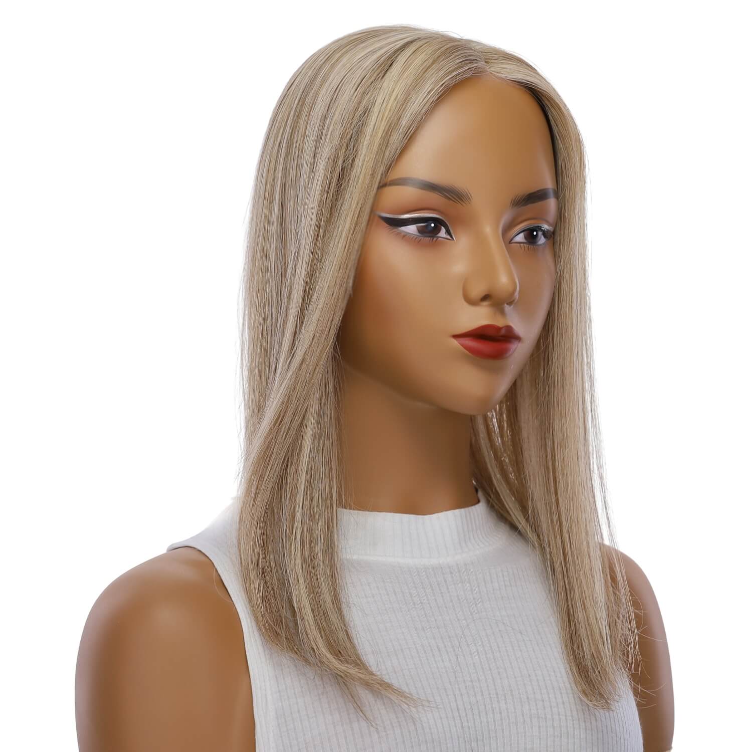 14" Topaz Lace Top Topper Ashy Blonde w/ Highlights w/ No Rooting