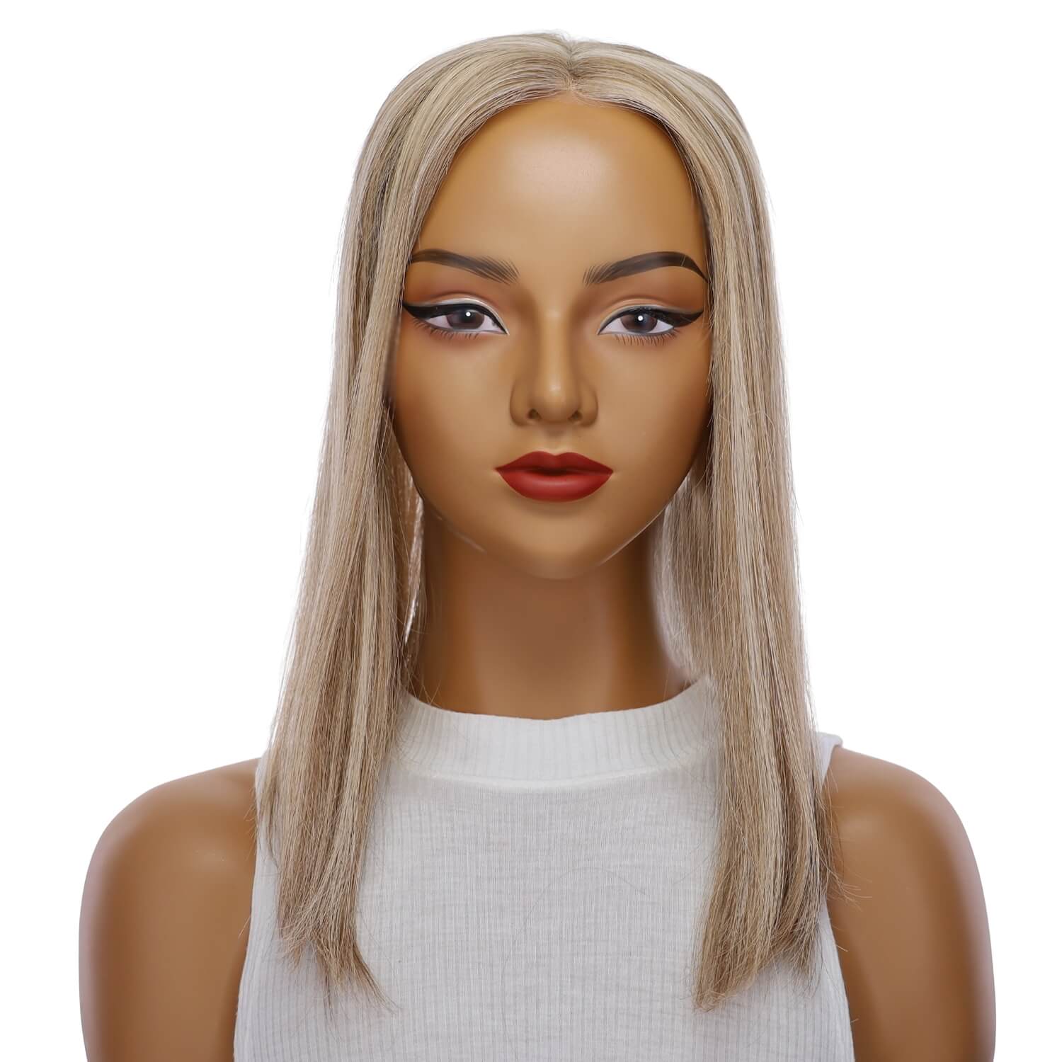 14" Topaz Lace Top Topper Ashy Blonde w/ Highlights w/ No Rooting - Image 2