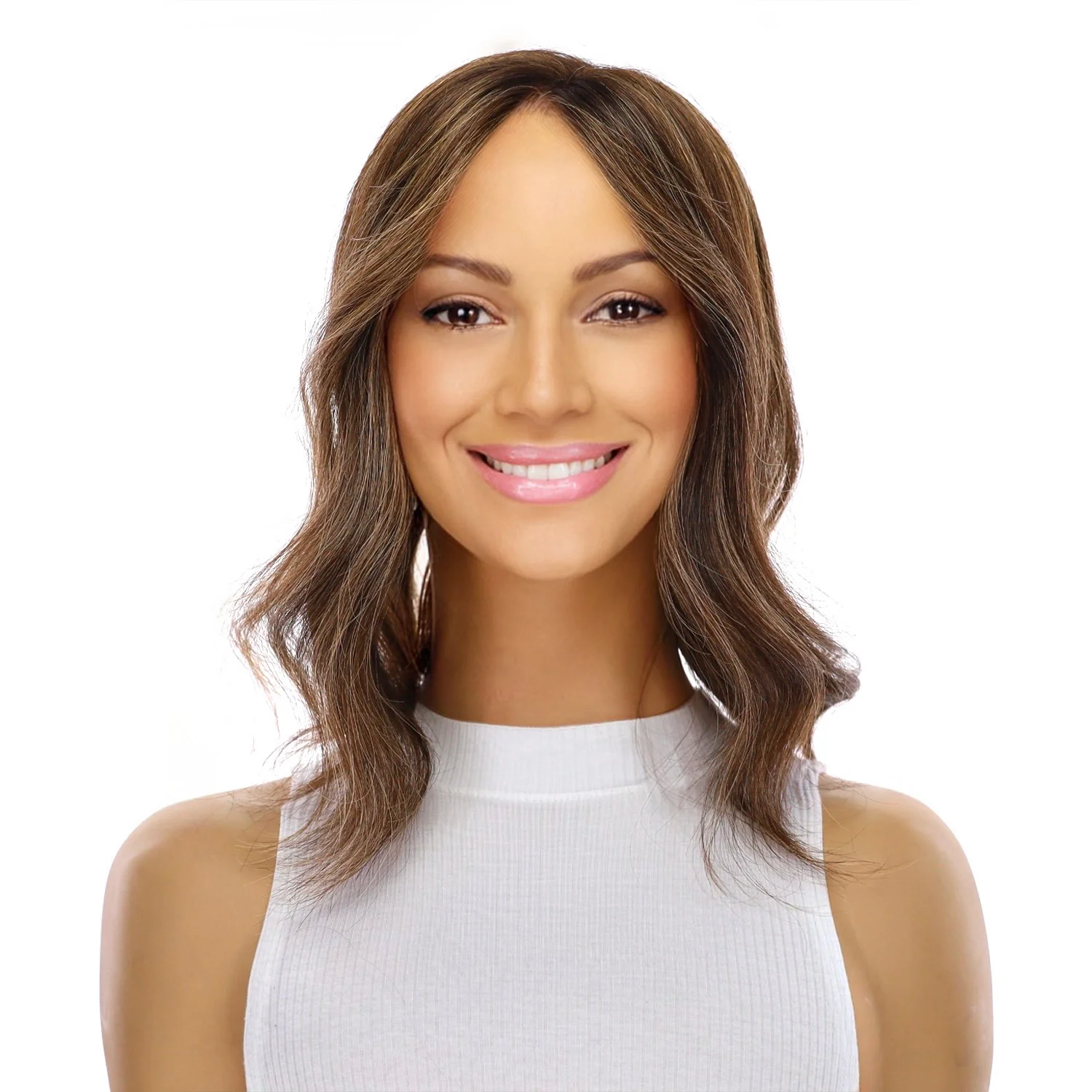 14" Topaz Lace Top Topper Dark Brown w/ Highlights - Image 2