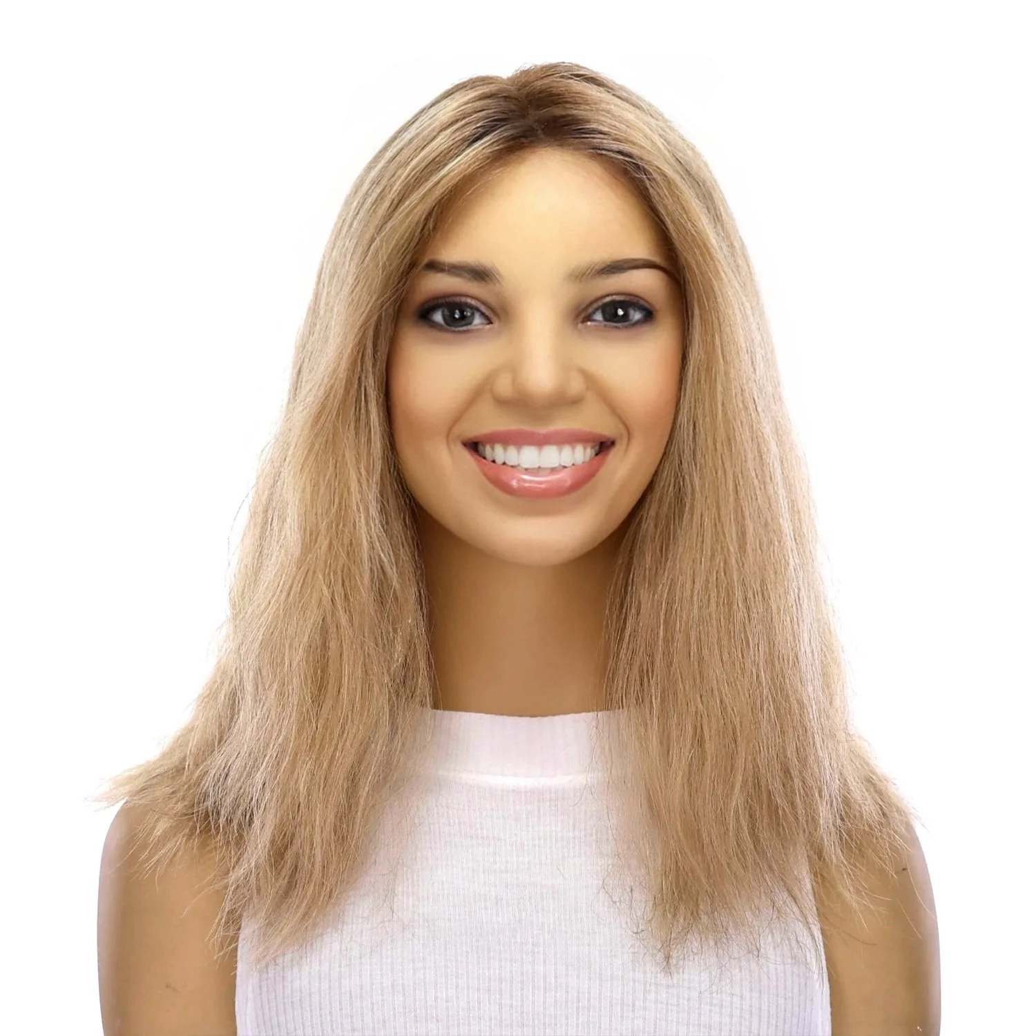 16" Divine Lace Top Topper Ash Blonde Wavy - Image 2