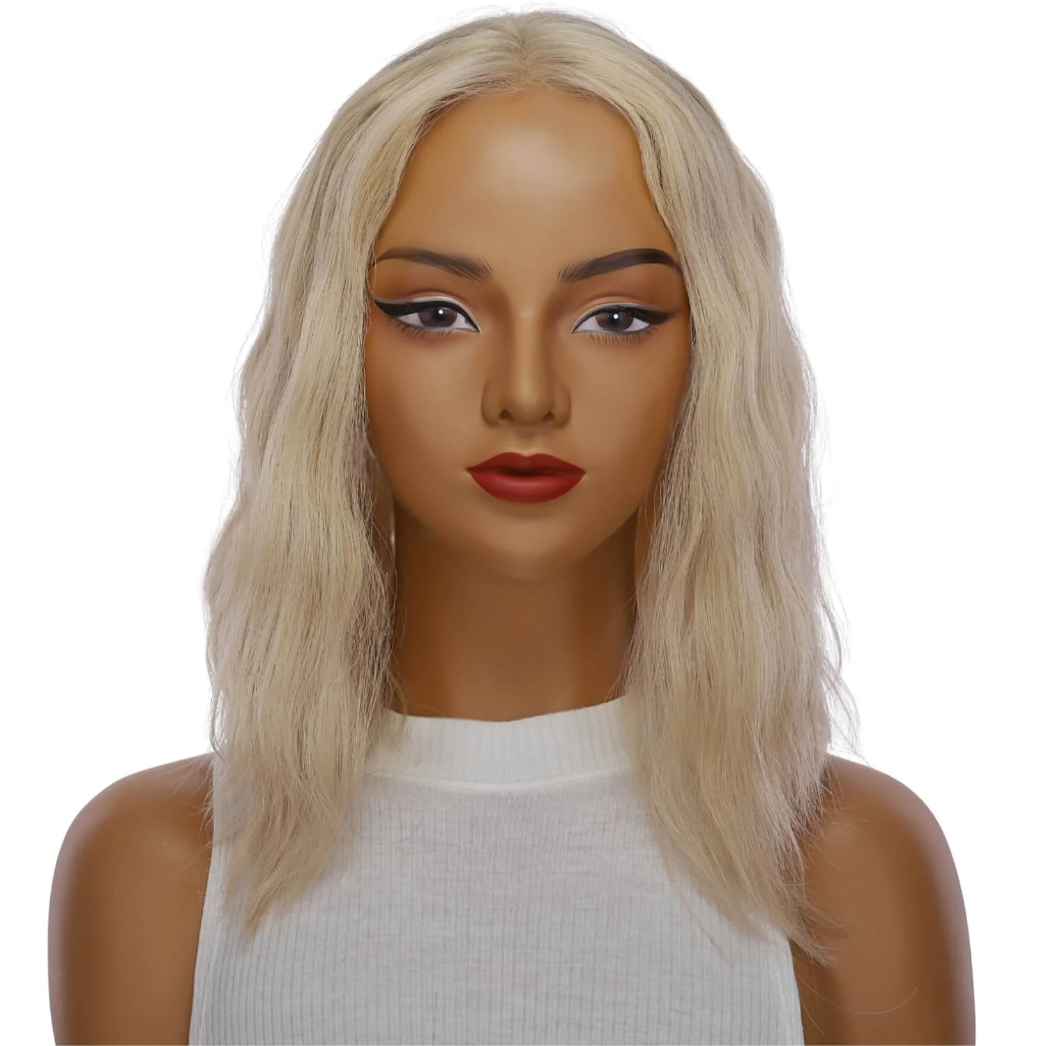 16" Divine Lace Top Topper Beige Blonde w/ No Rooting Wavy - Image 2