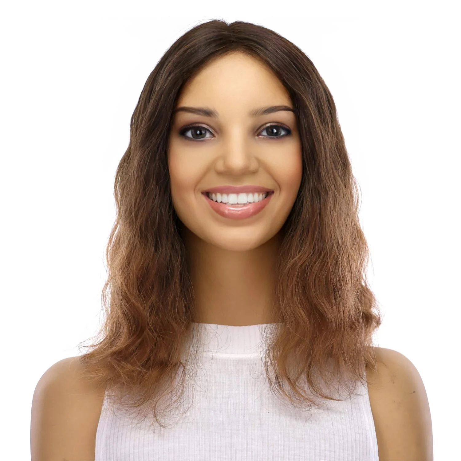 16" Divine Lace Top Topper Dark Brown Ombre Wavy - Image 2