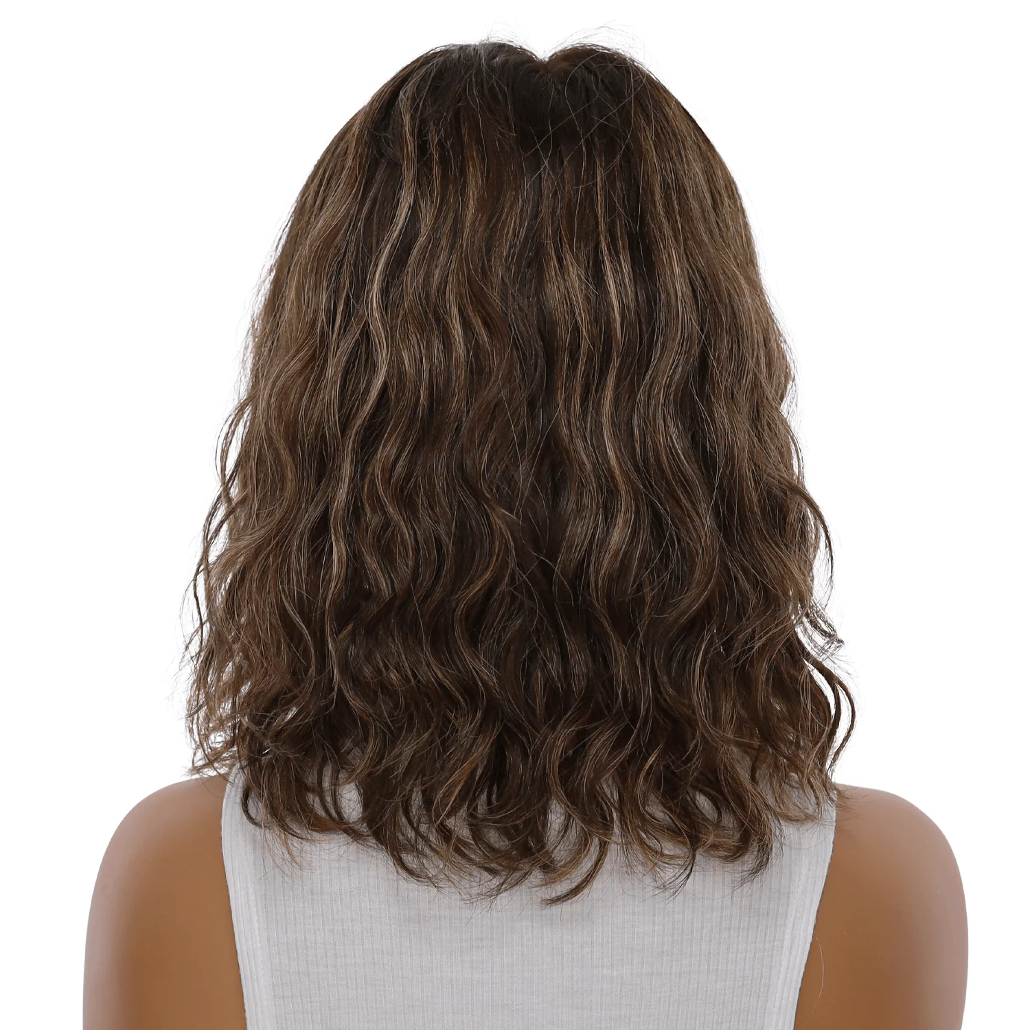 16" Divine Lace Top Topper Dark Brown w/ Highlights Wavy - Image 3