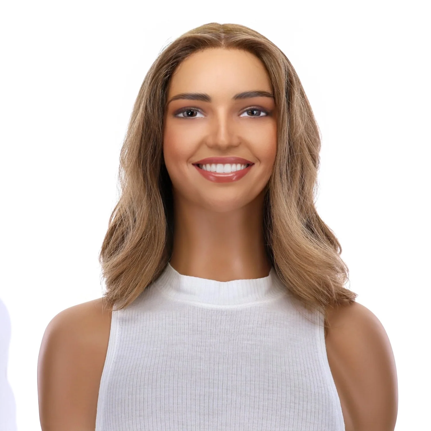 16" Divine Lace Top Topper Light Brown Babylight Wavy - Image 2