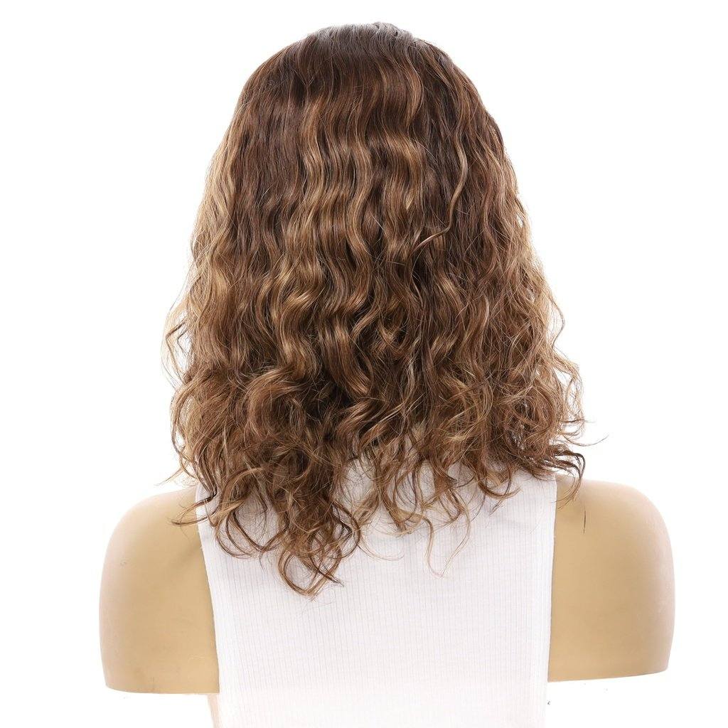 16" Divine Lace Top Topper Medium Brown Balayage Wavy - Image 3