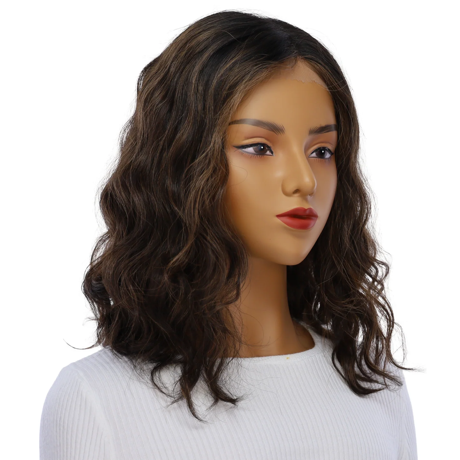 16" Divine Lace Top Topper Soft Black w/ Highlights Wavy