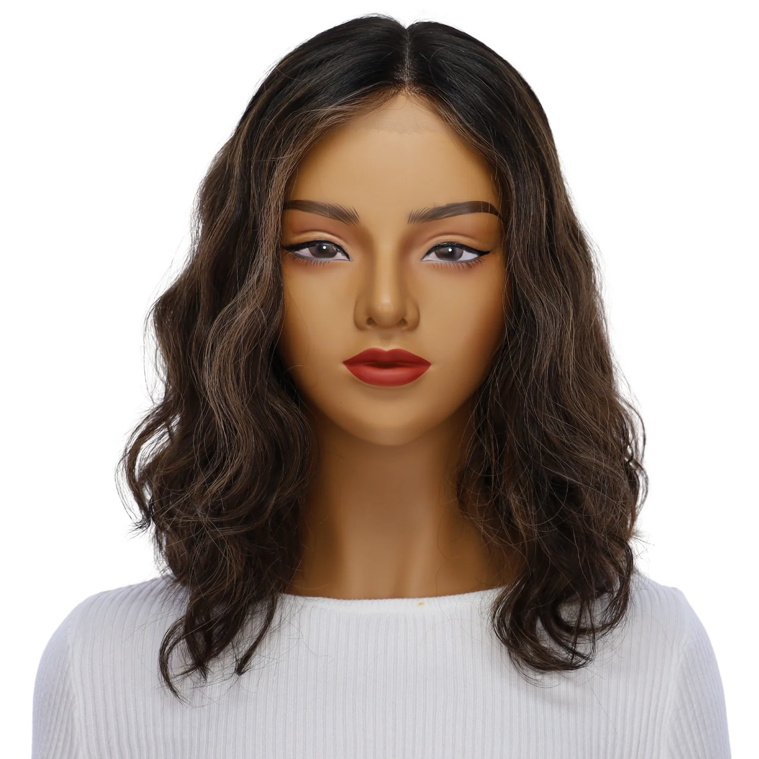 16" Divine Lace Top Topper Soft Black w/ Highlights Wavy - Image 2