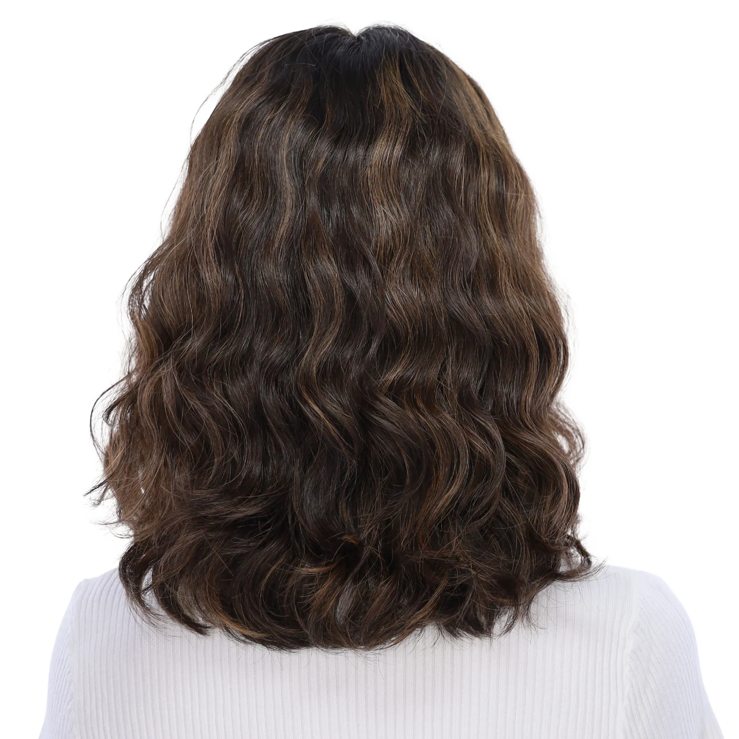 16" Divine Lace Top Topper Soft Black w/ Highlights Wavy - Image 3