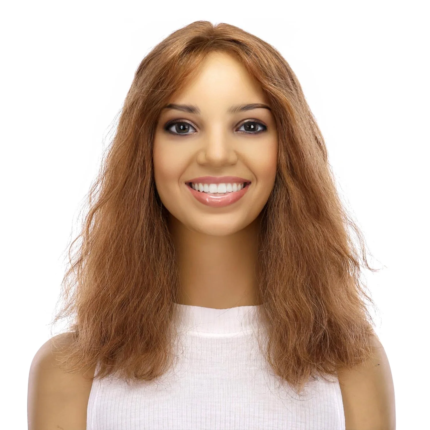 16" Divine Lace Top Topper Strawberry Blonde Wavy - Image 2