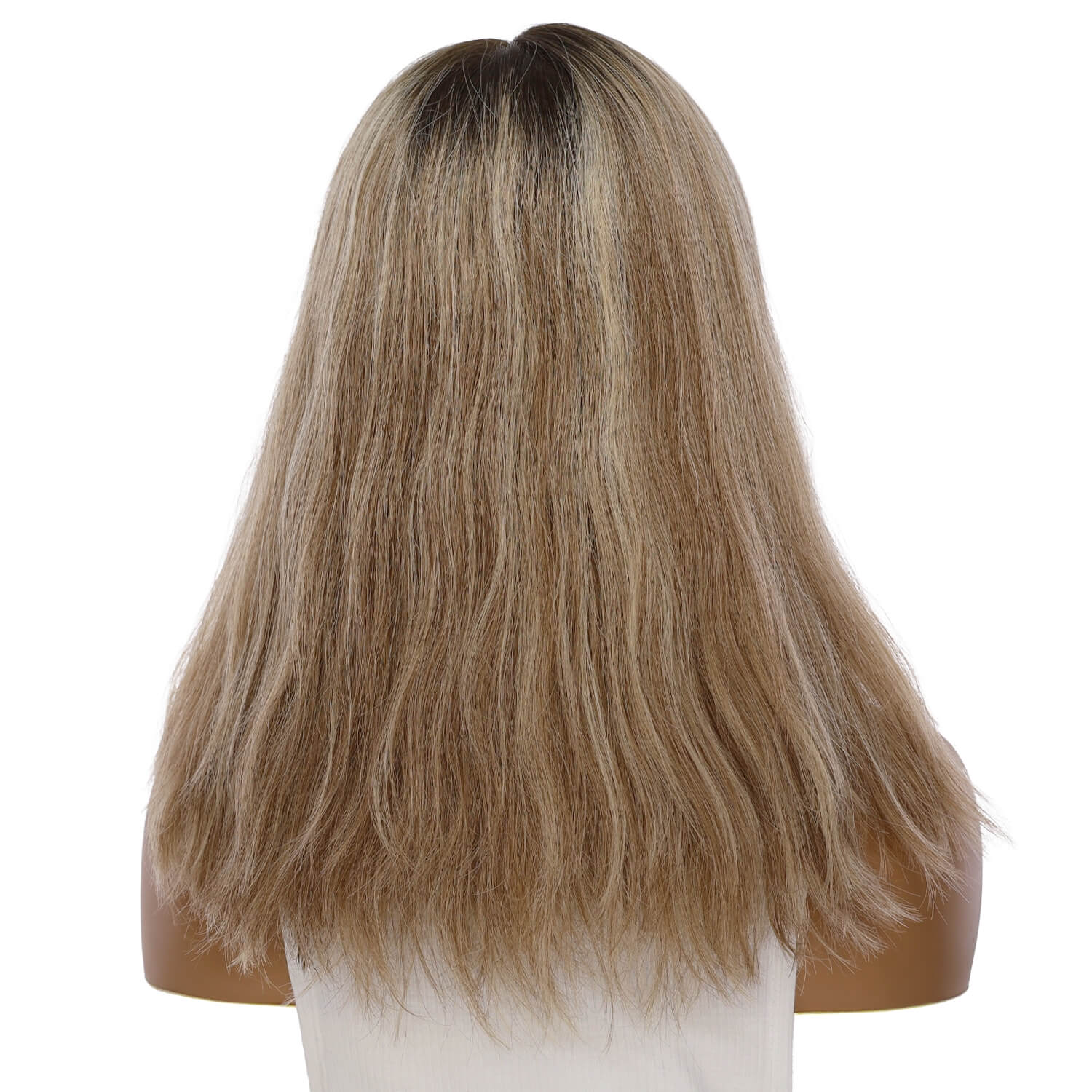 16" Divine Lace Top Wig Ashy Blonde w/ Highlights Wavy - Image 3