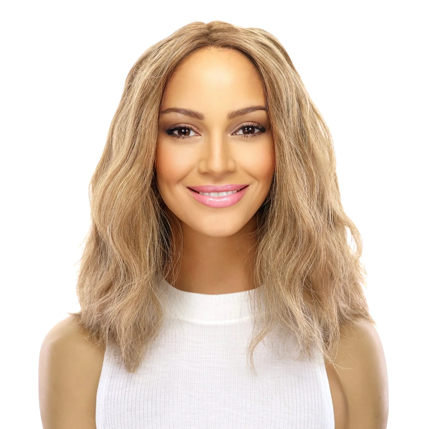 16" Divine Lace Top Wig Medium Blonde Wavy - Image 2