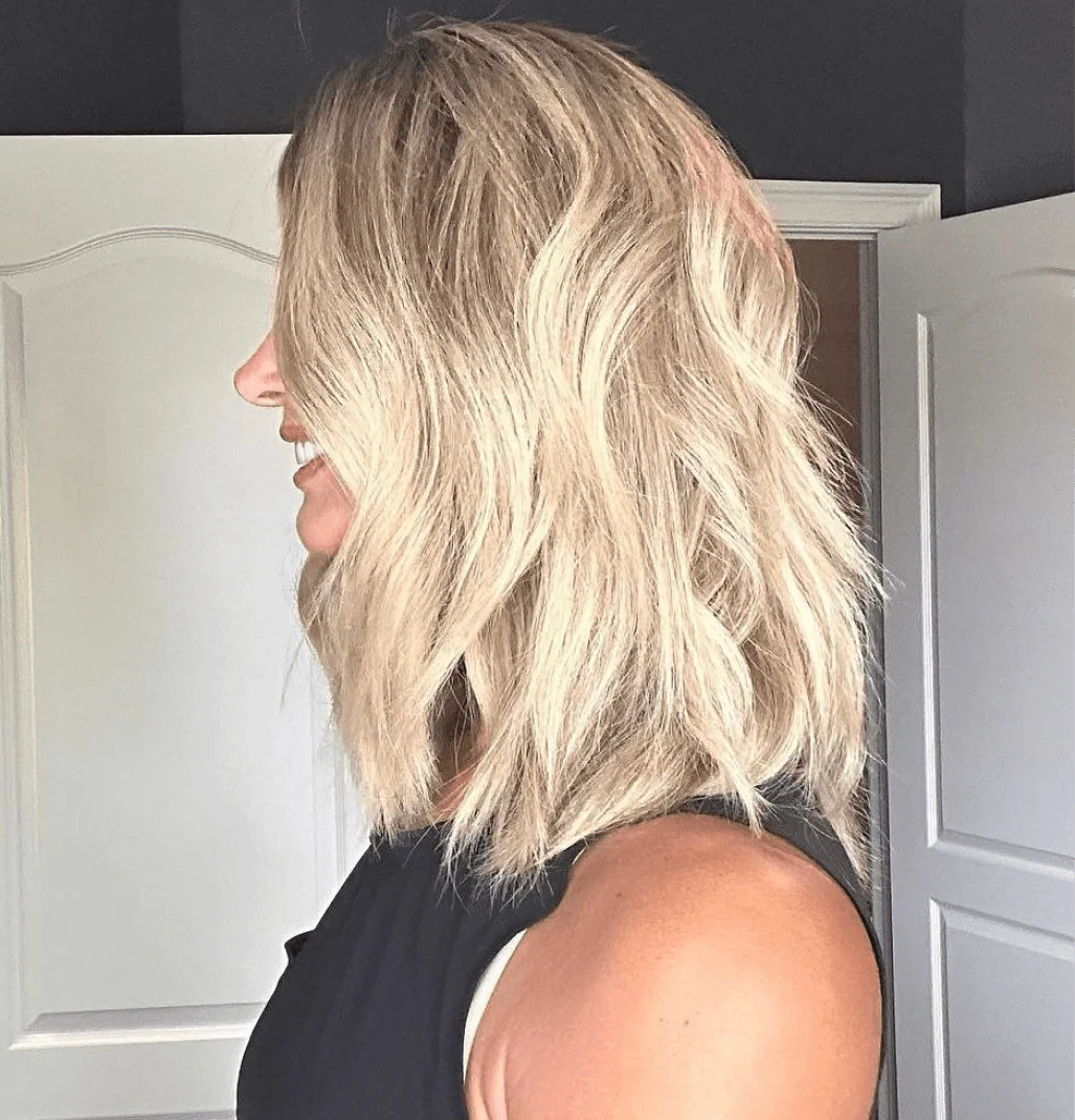 16" Divine Lace Top Wig Platinum Blonde w/ Reverse Balayage Color Service - Image 4