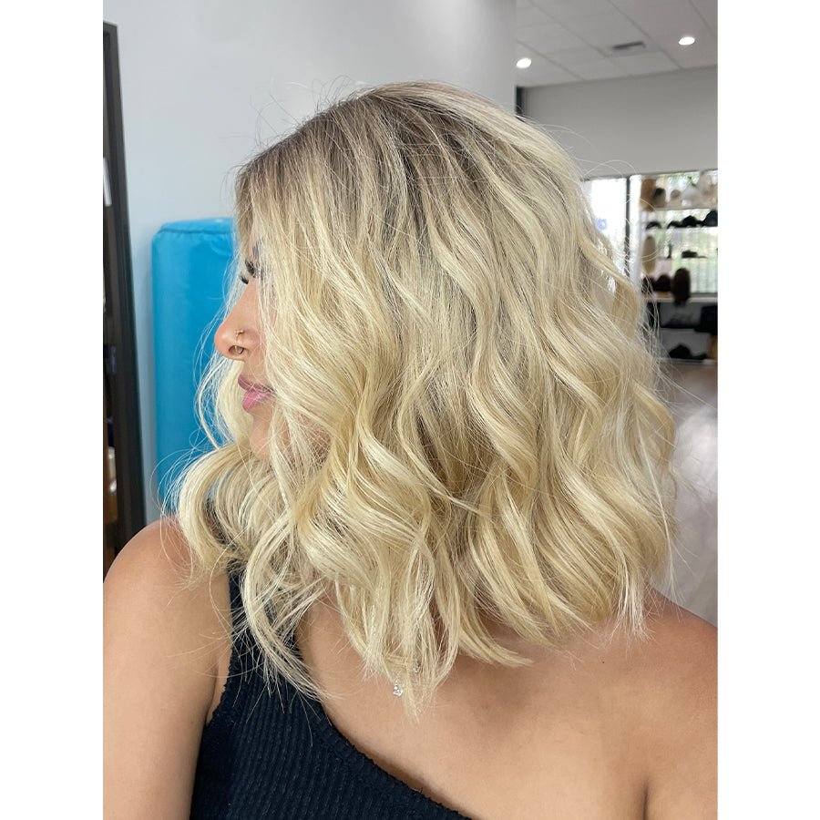 16" Divine Lace Top Wig Platinum Blonde w/ Partial Rooting - Image 2