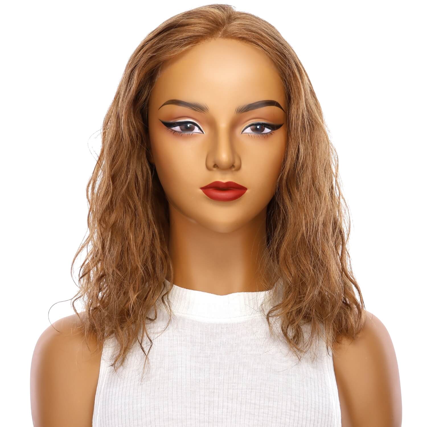 16" Divine Lace Top Wig Strawberry Blonde Wavy - Image 2