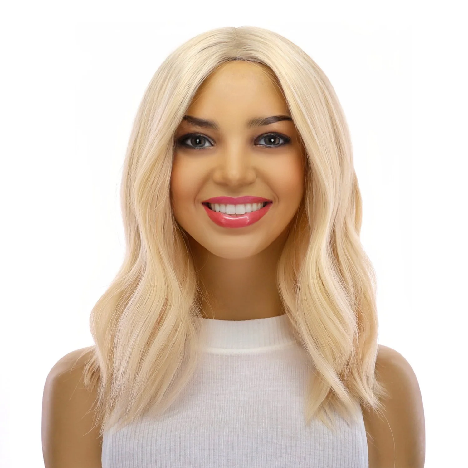16" Divine Lace Top Wig Warm Platinum Blonde w/ No Rooting - Image 2