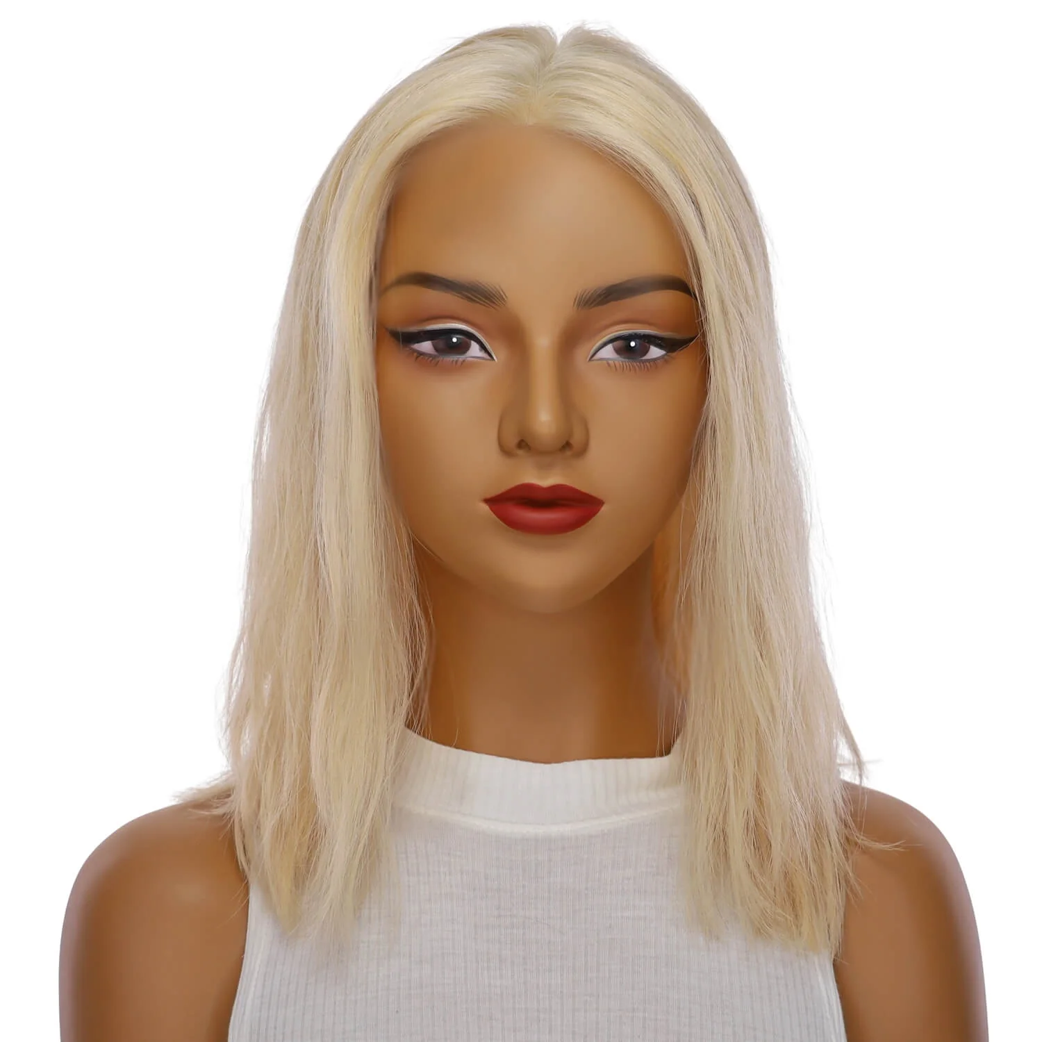 16" Divine Lace Top Wig Warm Platinum Blonde w/ No Rooting Wavy - Image 2