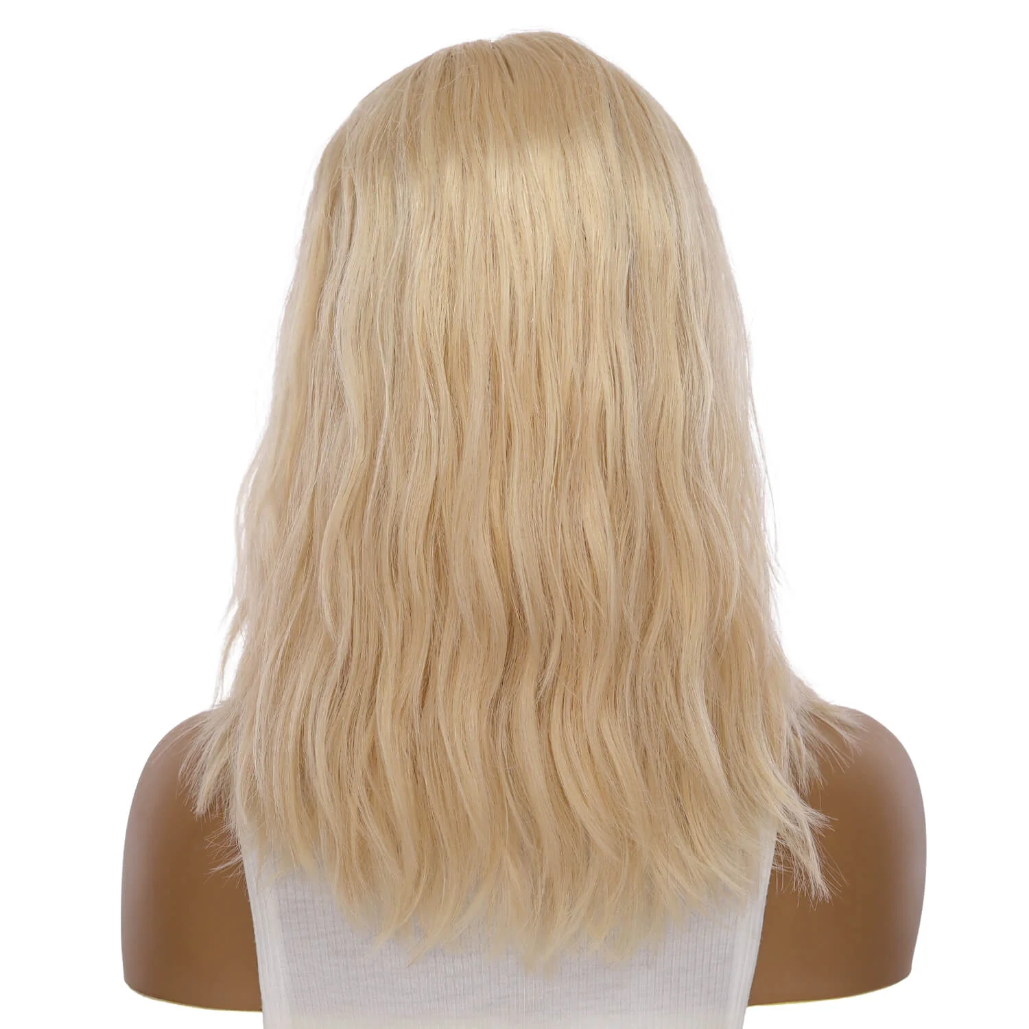 16" Divine Lace Top Wig Warm Platinum Blonde w/ No Rooting Wavy - Image 3