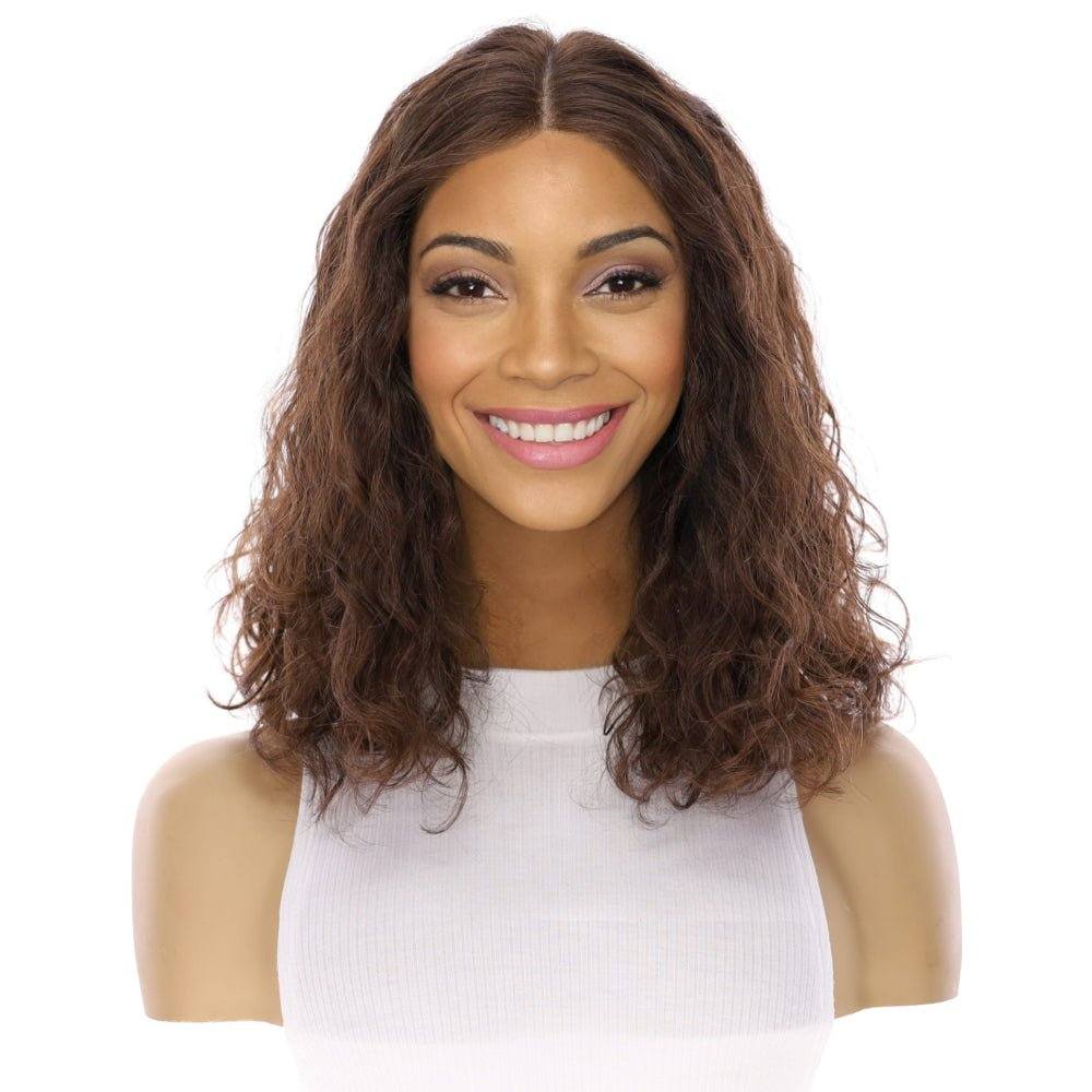 16" Divine Luxe Lace Top Wig #5 Warm Dark Brown Wavy - Image 2