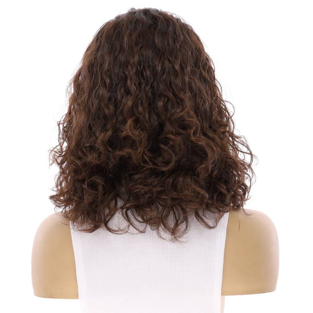 16" Divine Luxe Lace Top Wig #5 Warm Dark Brown Wavy - Image 3
