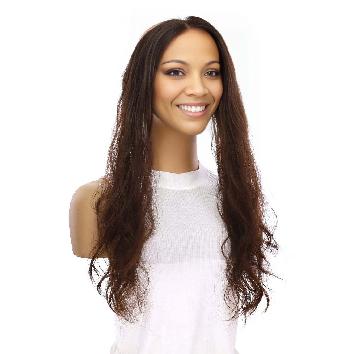 16" Hairline Topper #4 Dark Brown Wavy