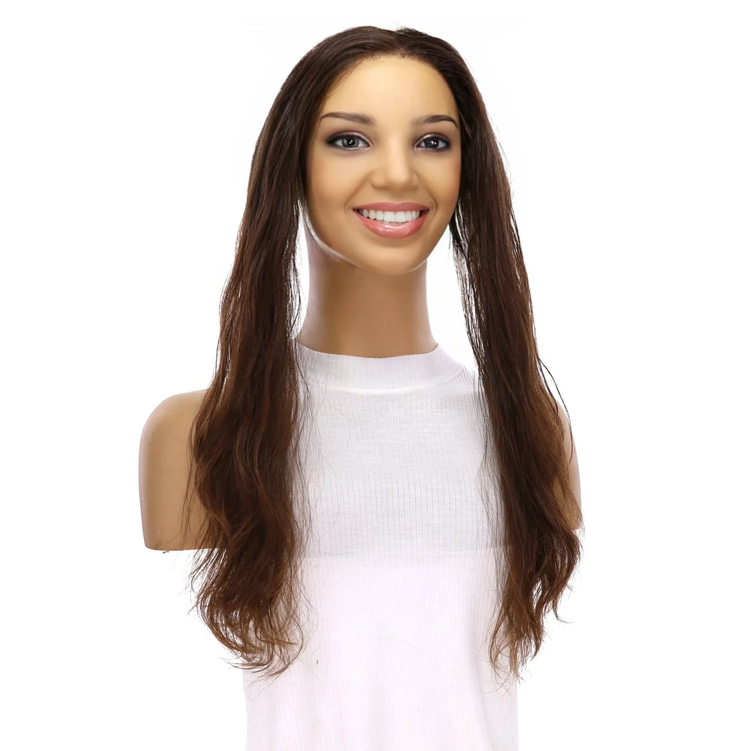 16" Hairline Topper #5 Warm Dark Brown Wavy - Image 2