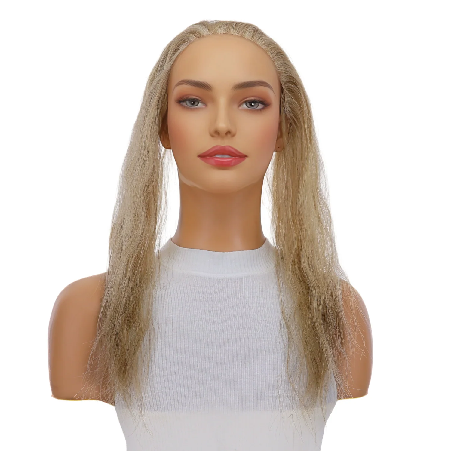 16" Hairline Topper #Ash Blonde Wavy w/ No Rooting - Image 2