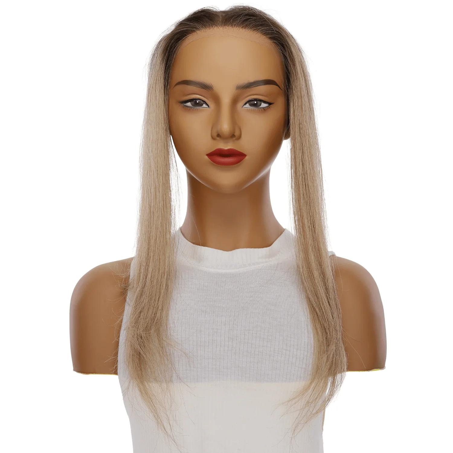 16" Hairline Topper #Ashy Blonde w/ Highlights - Image 2