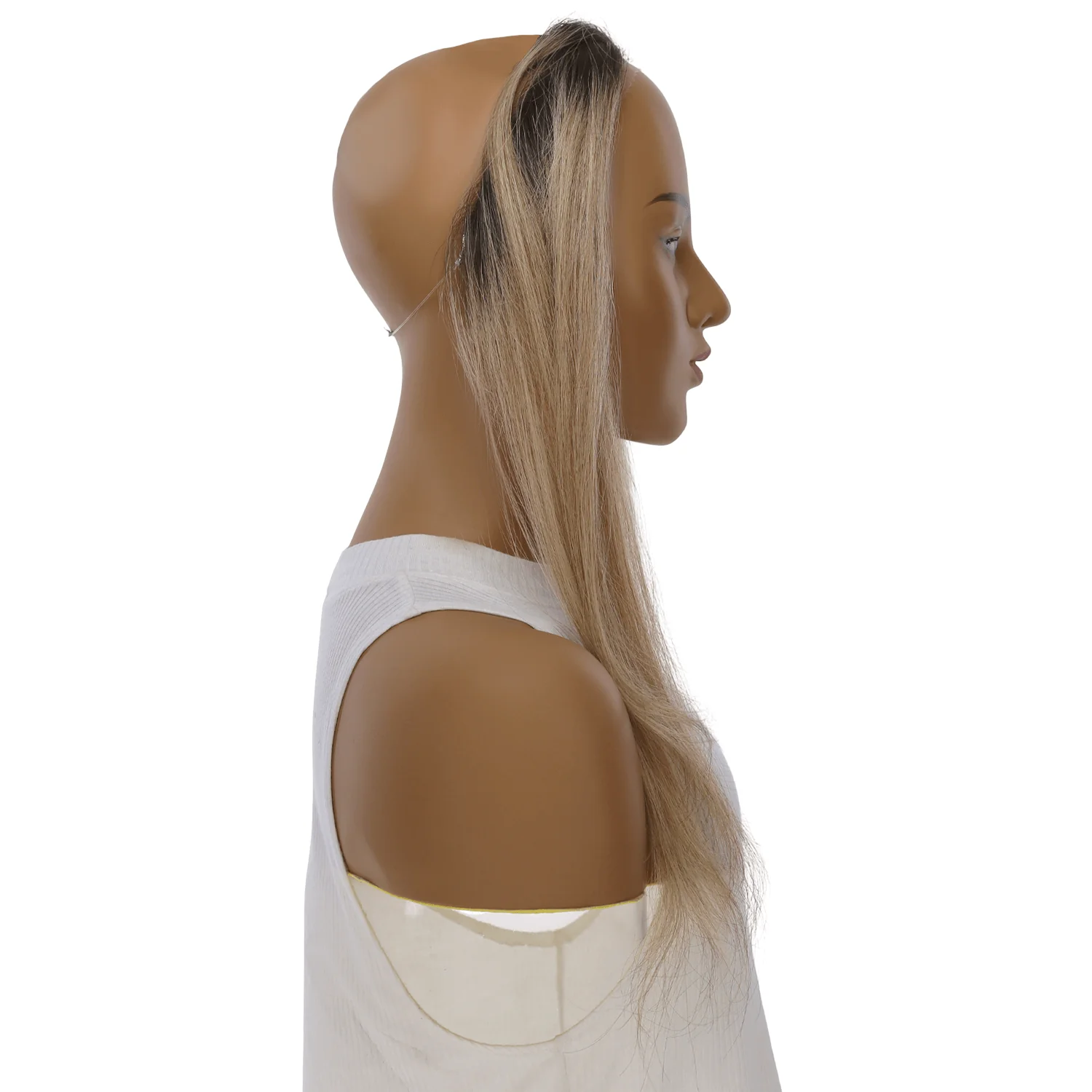 16" Hairline Topper #Ashy Blonde w/ Highlights - Image 3