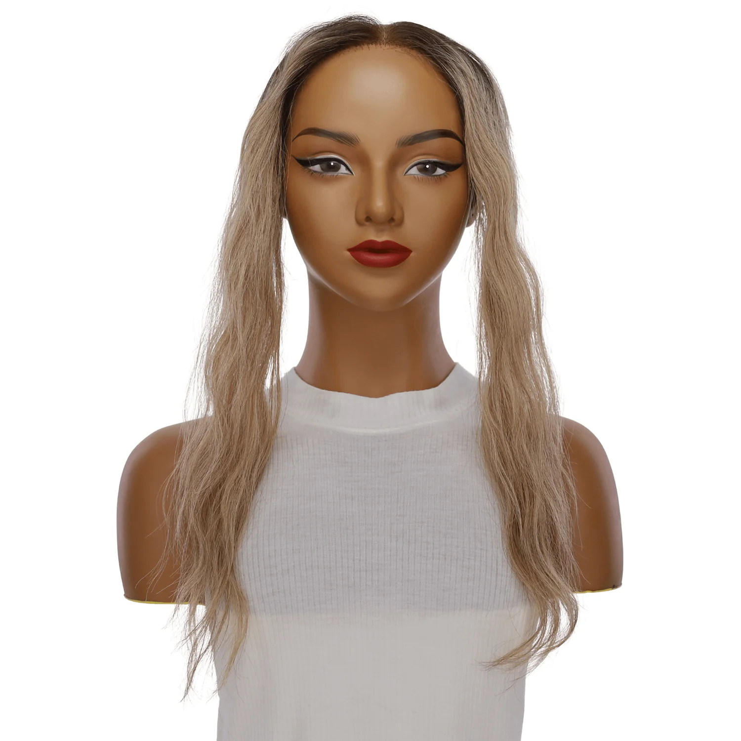 16" Hairline Topper #Ashy Blonde w/ Highlights Wavy - Image 2
