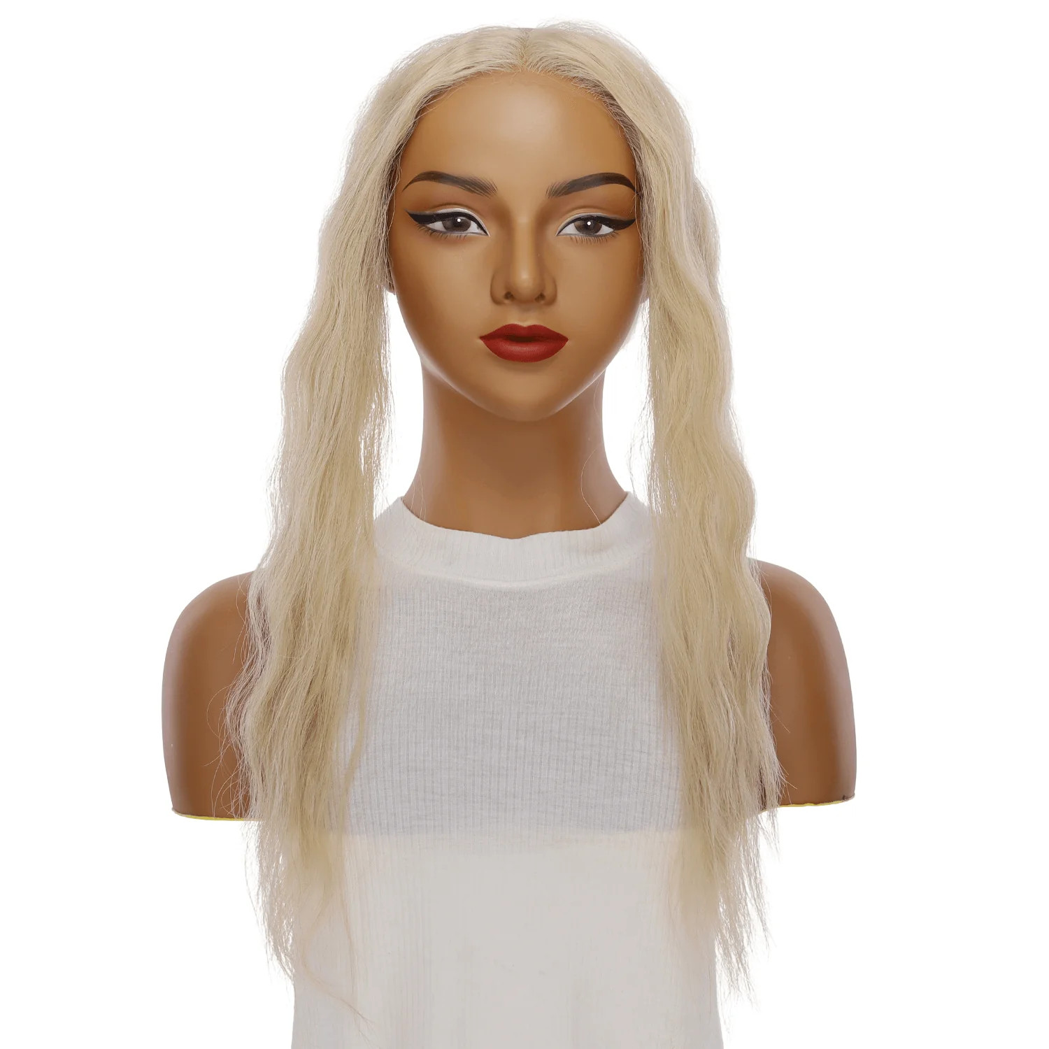 16" Hairline Topper #Beige Blonde  w/ No Rooting Wavy - Image 2