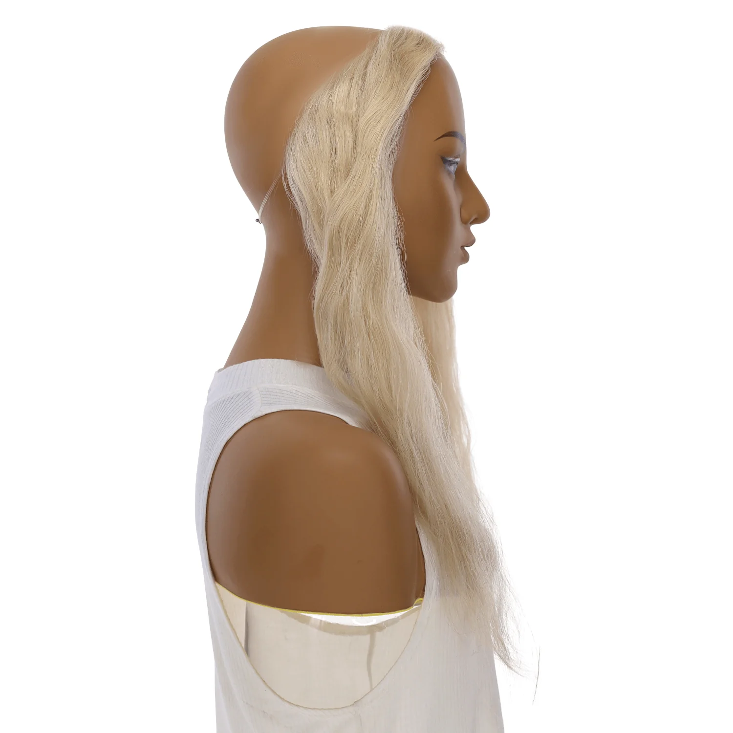16" Hairline Topper #Beige Blonde  w/ No Rooting Wavy - Image 3