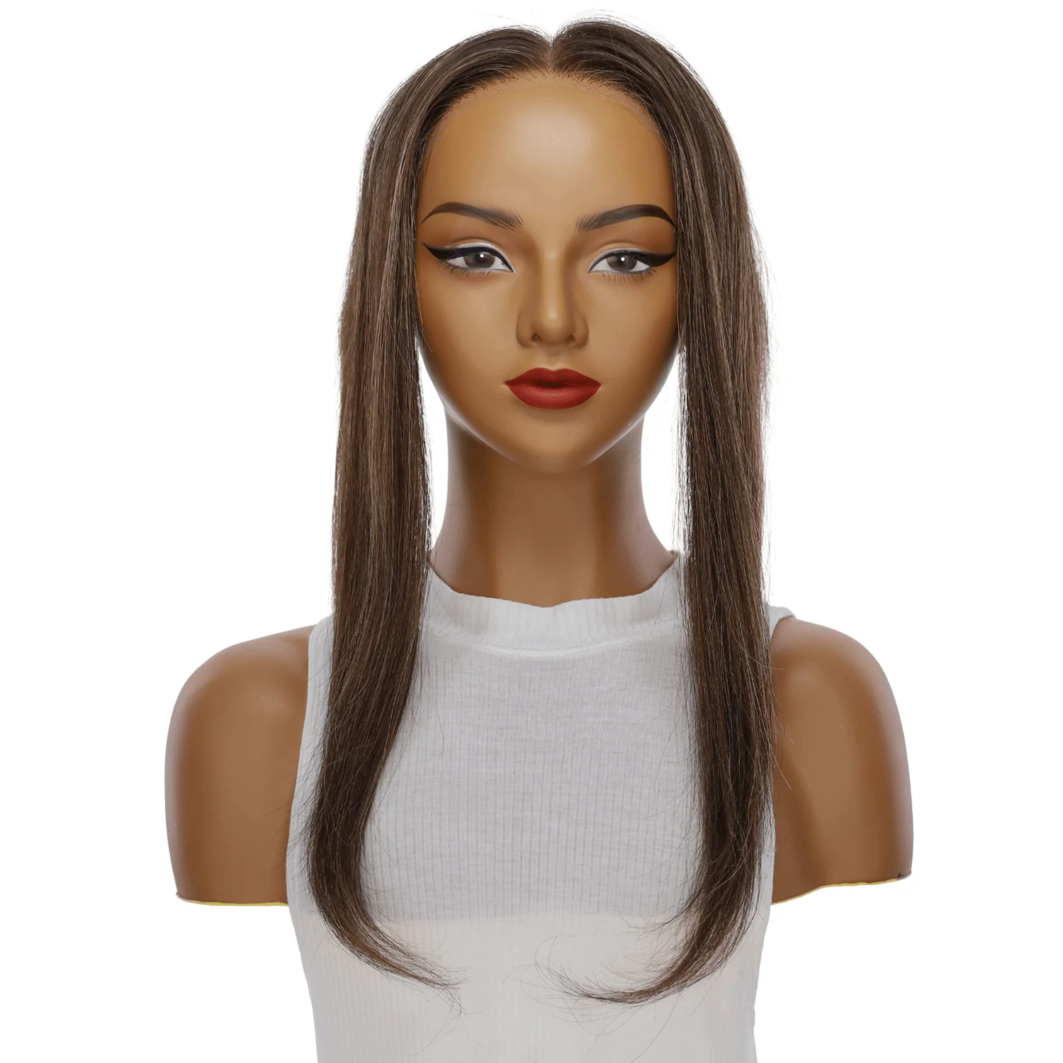 16" Hairline Topper #Dark Brown w/ Highlights - Image 2