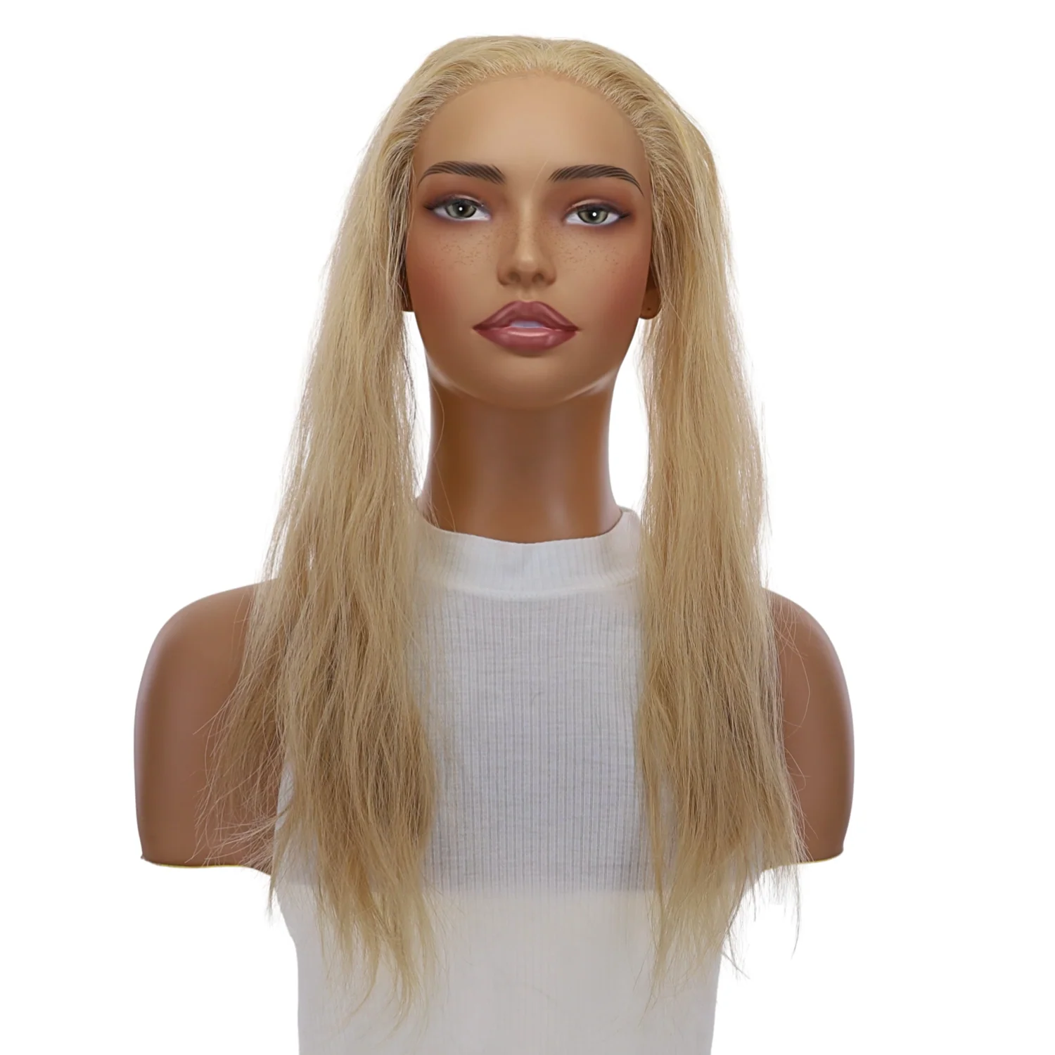 16" Hairline Topper #Golden Blonde Wavy w/ No Rooting - Image 2