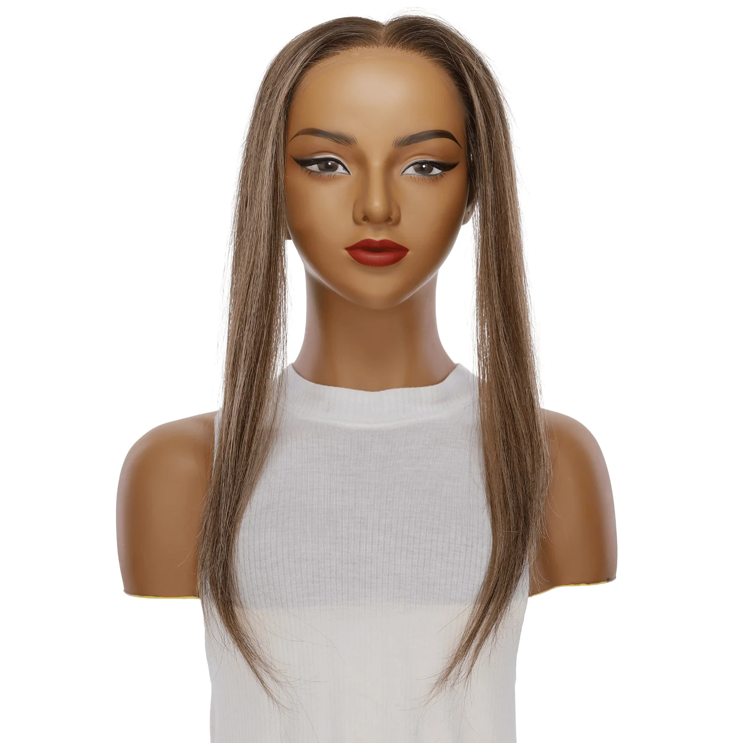 16" Hairline Topper #Medium Brown w/ Highlights - Image 2