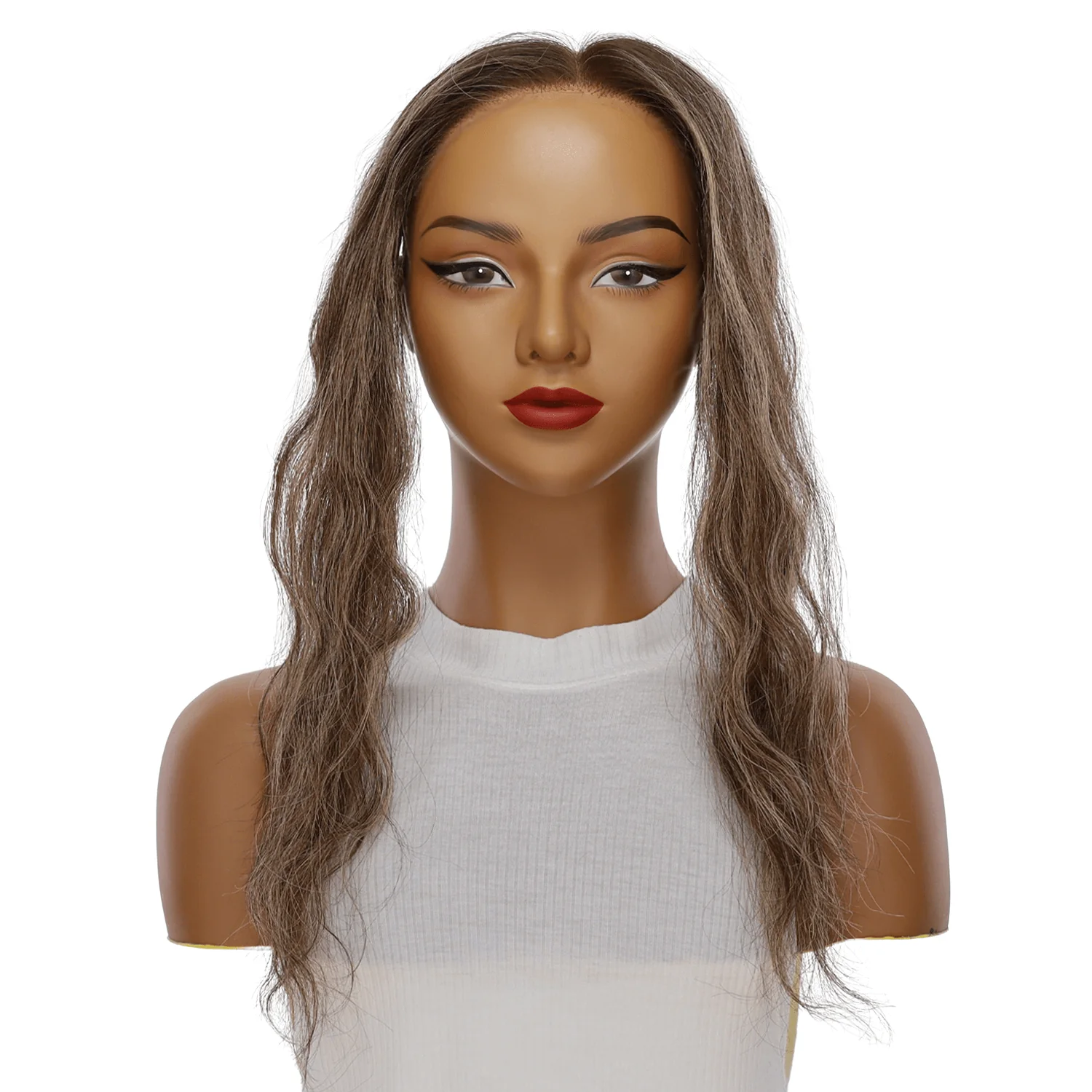16" Hairline Topper #Medium Brown w/ Highlights Wavy - Image 2