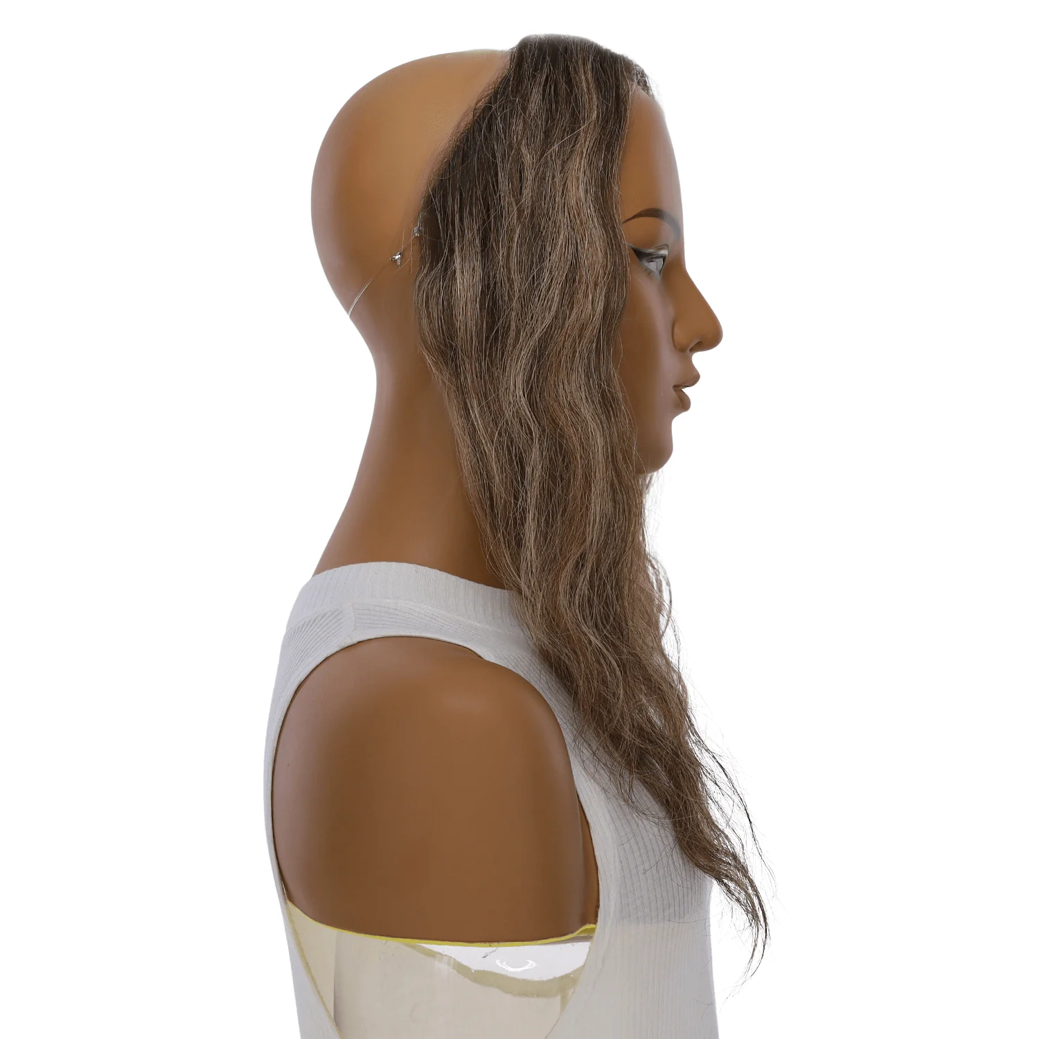 16" Hairline Topper #Medium Brown w/ Highlights Wavy - Image 3