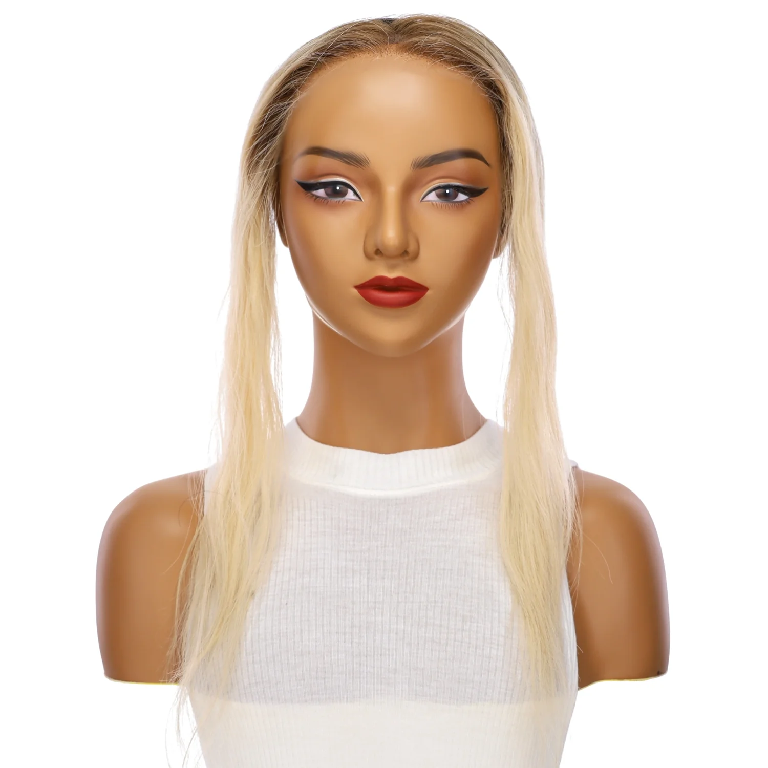 16" Hairline Topper #Warm Platinum Blonde Wavy - Image 2