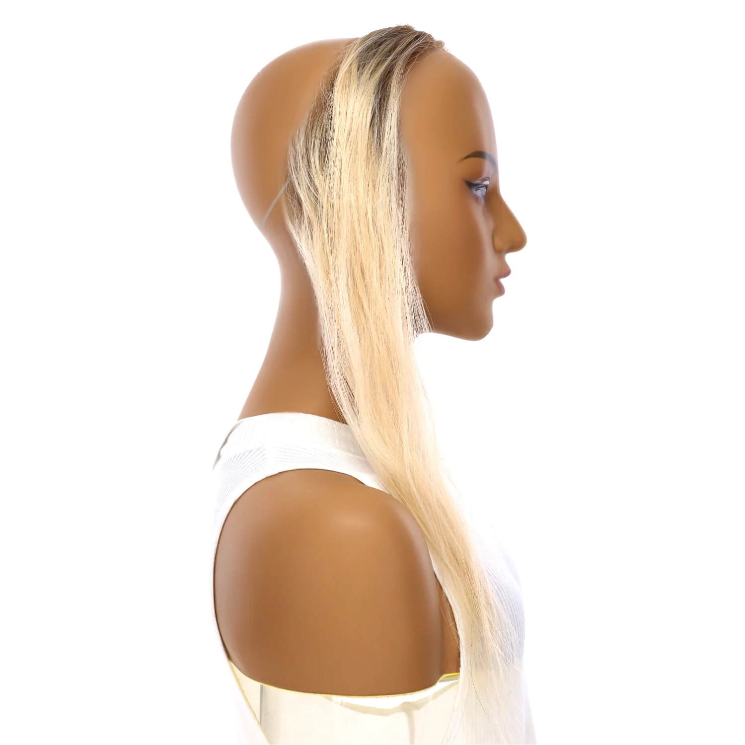 16" Hairline Topper #Warm Platinum Blonde Wavy - Image 3