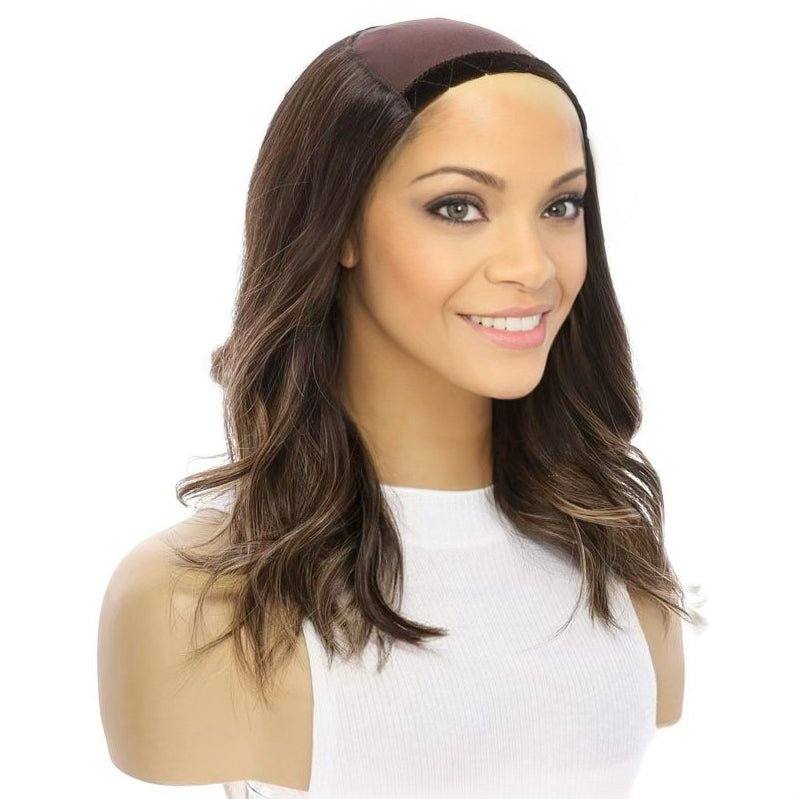 16" HatFall Wig Dark Brown Balayage - Image 3