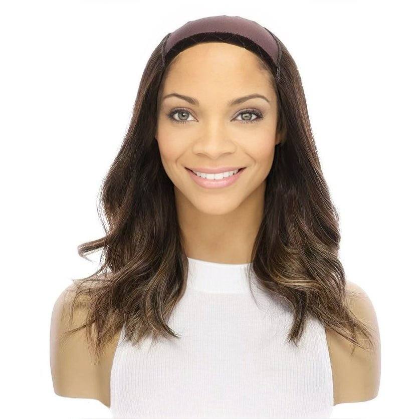 16" HatFall Wig Dark Brown Balayage - Image 4