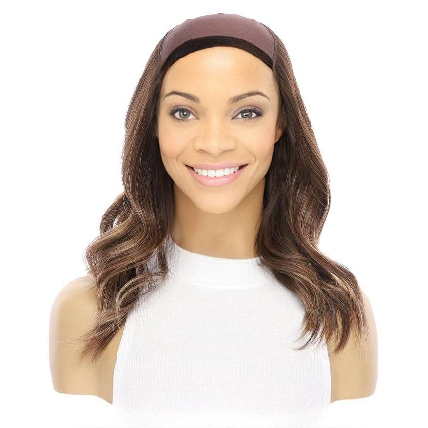 16" HatFall Wig Medium Brown Balayage - Image 4