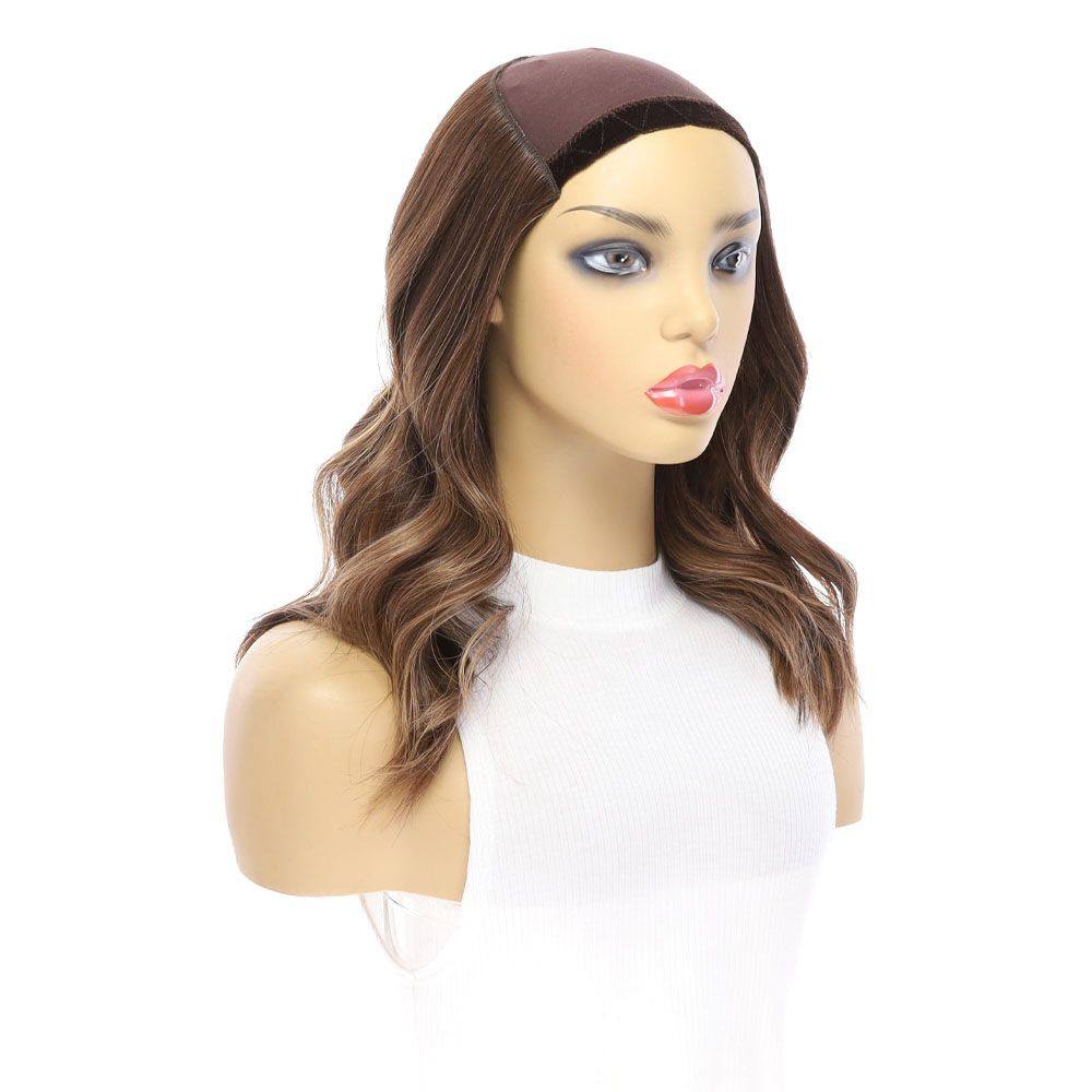 16" HatFall Wig Medium Brown Balayage - Image 5
